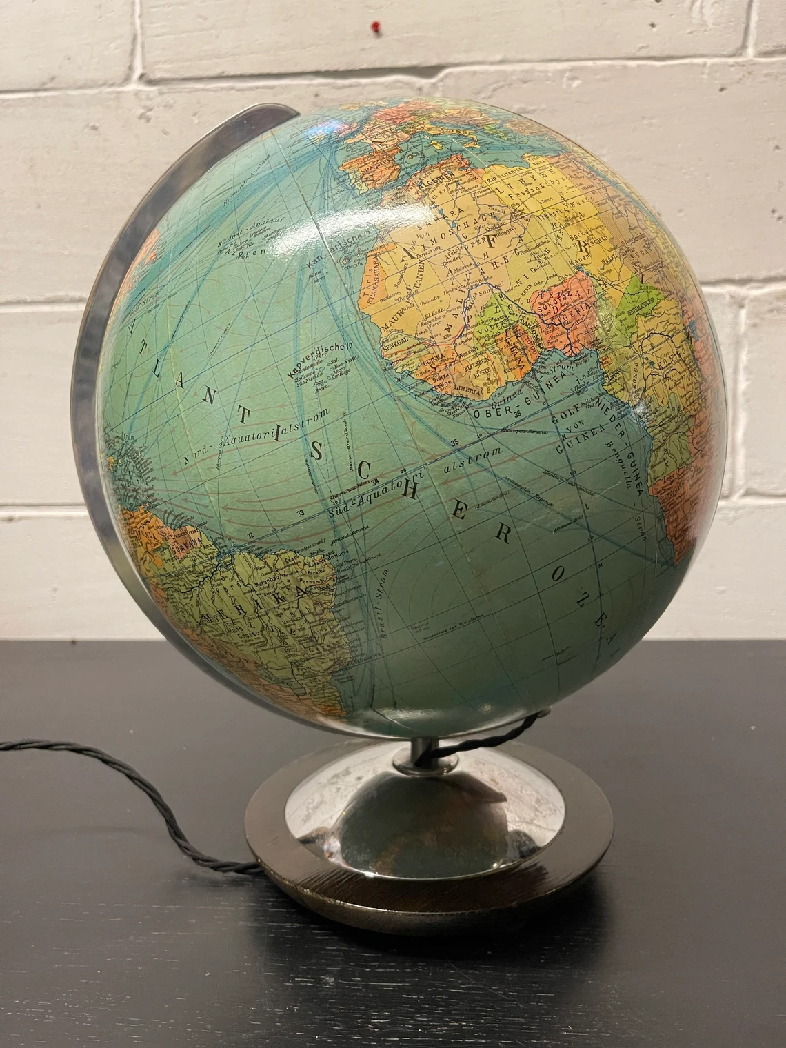 Vintage 1960s DBG Duo Glass Globe Lamp Darmstadt Germany