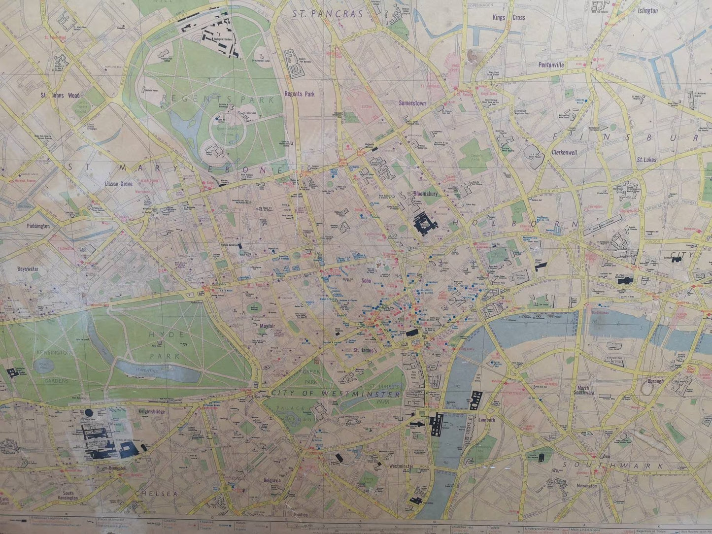 Vintage 1970s Map Of London By Geographers Map Co Ltd