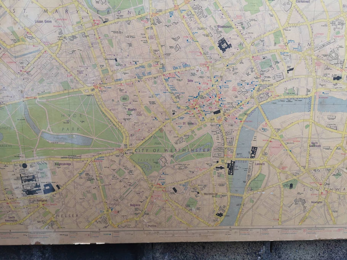 Vintage 1970s Map Of London By Geographers Map Co Ltd