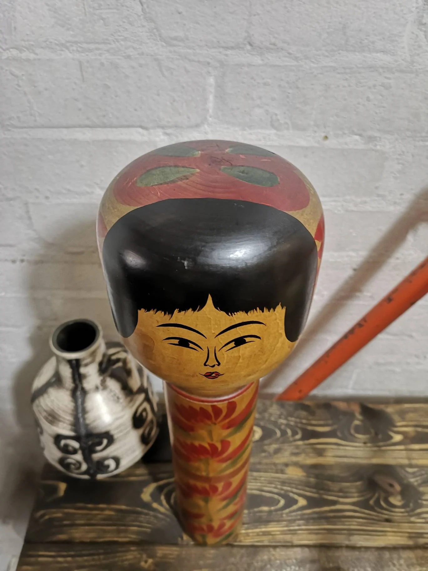 Large Vintage Japanese Yajiro Style Kokeshi Doll By Takeda Norio