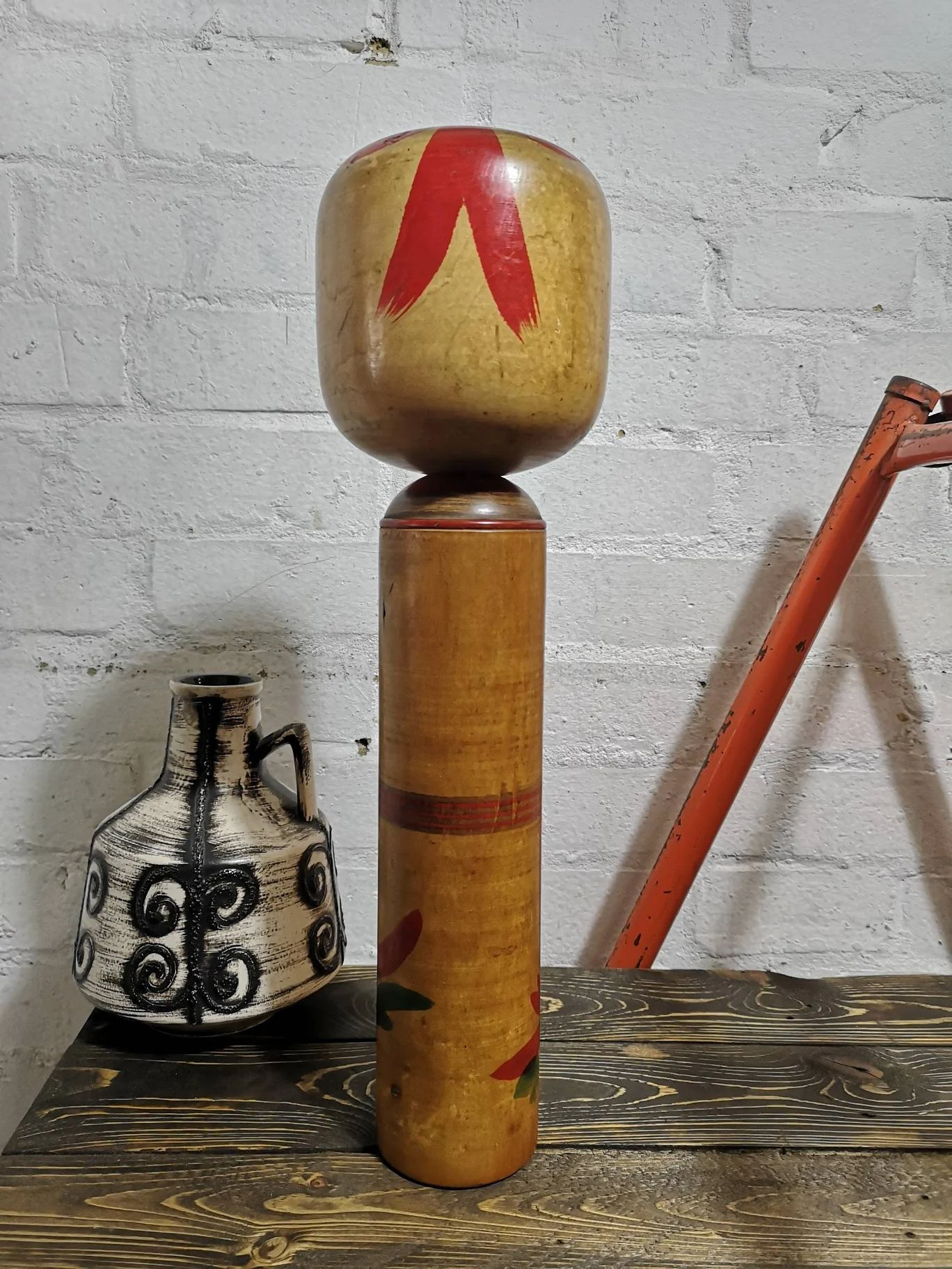 Large Vintage Japanese Yajiro Style Kokeshi Doll By Takeda Norio