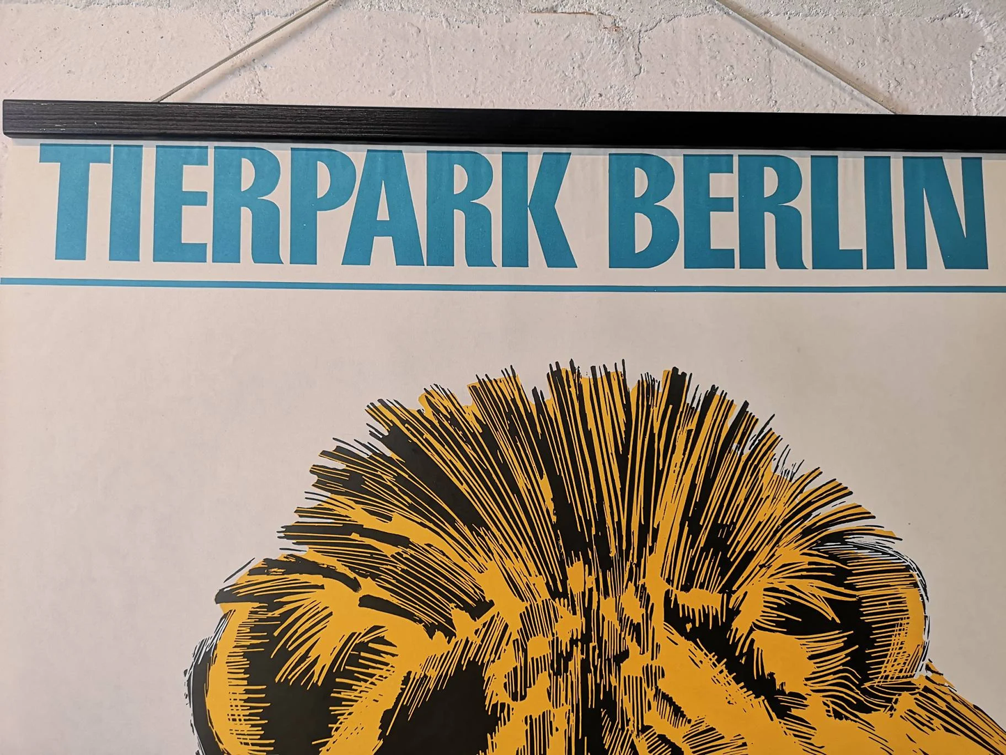 Vintage 1970s Tierpark Berlin Original Zoo Poster Advertising Of A Lion