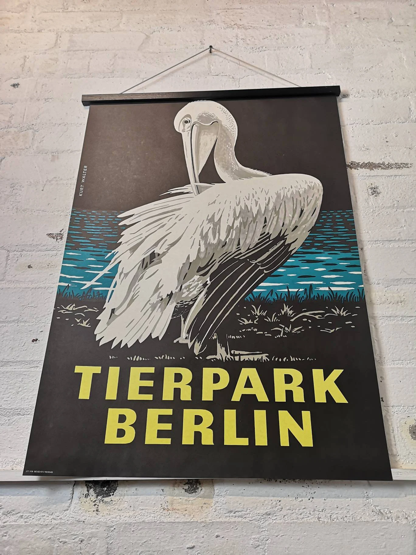 Vintage 1970s Tierpark Berlin Original Zoo Poster Advertising Of A Pelican