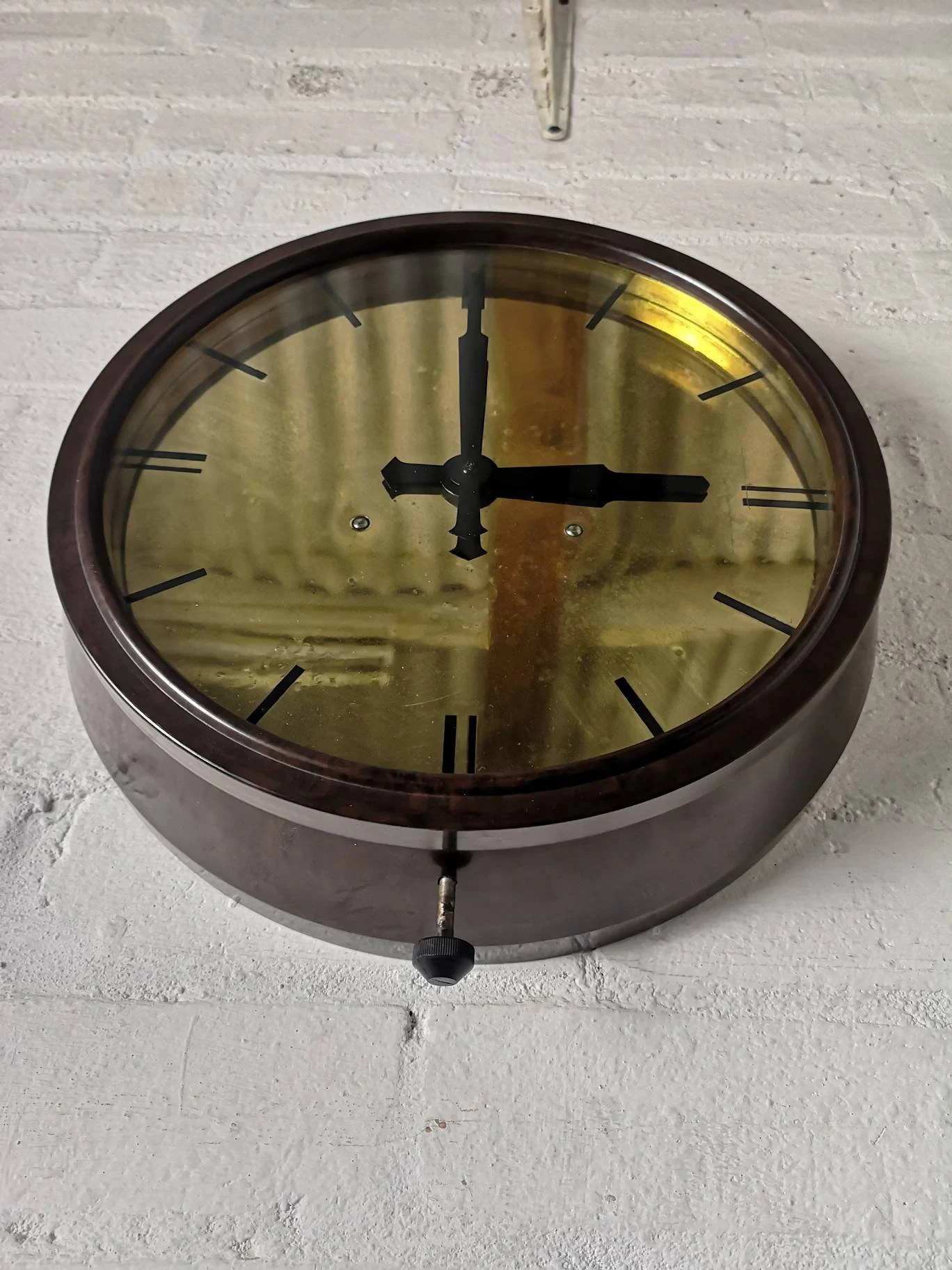 1940s Bakelite & Brass Electric Factory Clock By SEC Smiths English Clocks London