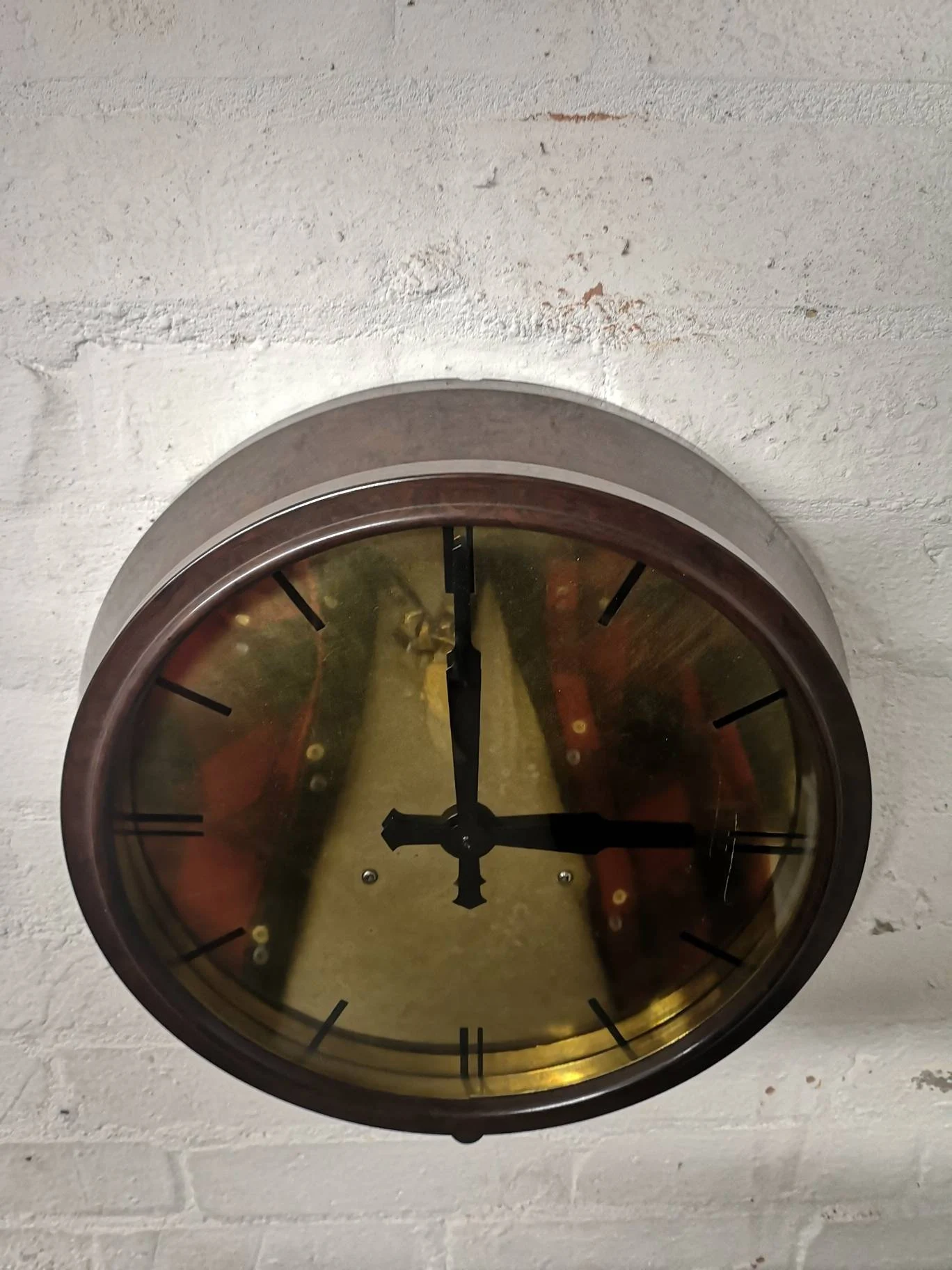 1940s Bakelite & Brass Electric Factory Clock By SEC Smiths English Clocks London