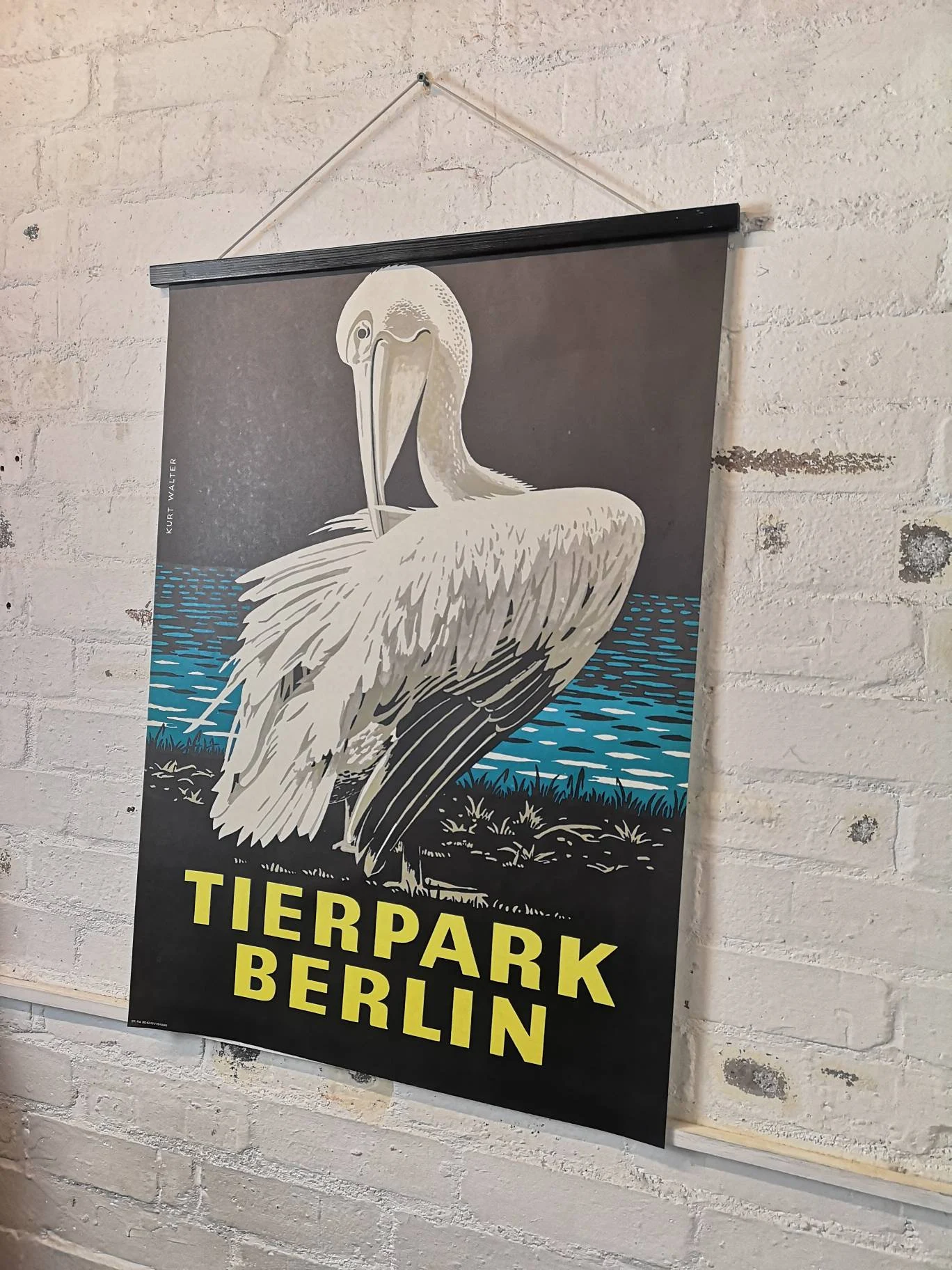 Vintage 1970s Tierpark Berlin Original Zoo Poster Advertising Of A Pelican