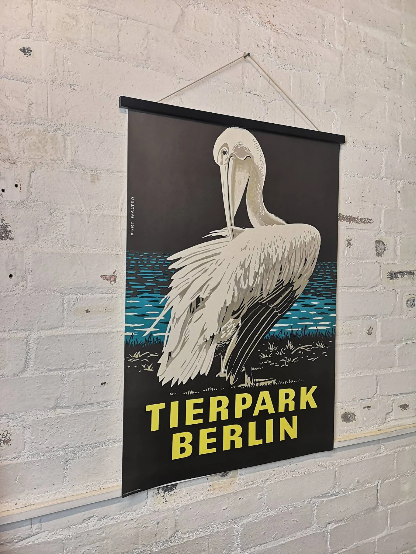 Vintage 1970s Tierpark Berlin Original Zoo Poster Advertising Of A Pelican
