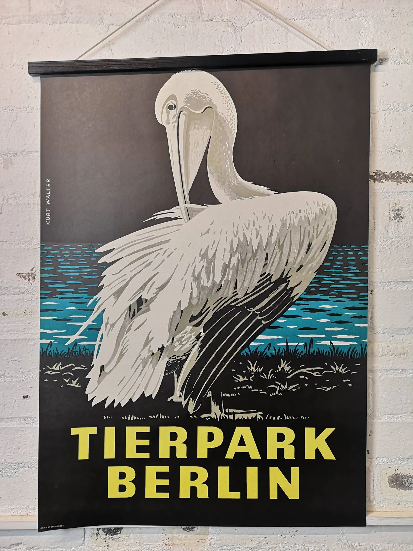 Vintage 1970s Tierpark Berlin Original Zoo Poster Advertising Of A Pelican