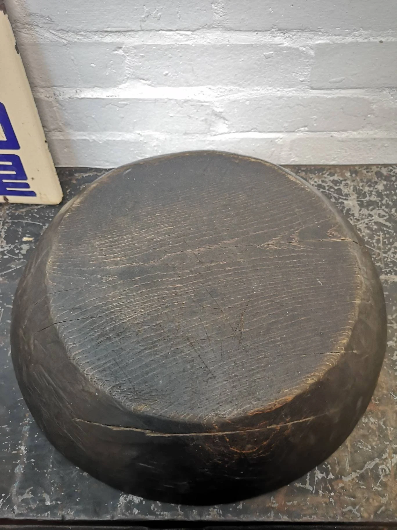 Early 1900s Large Traditional Hand Carved Wooden Japanese Bowl