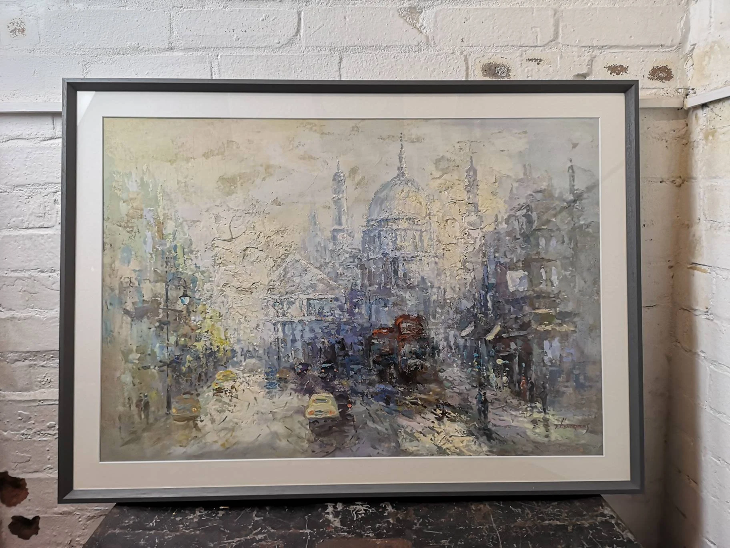 Framed Oil Painting On Canvas St Pauls London Signed T Hendricks Circa 1960s