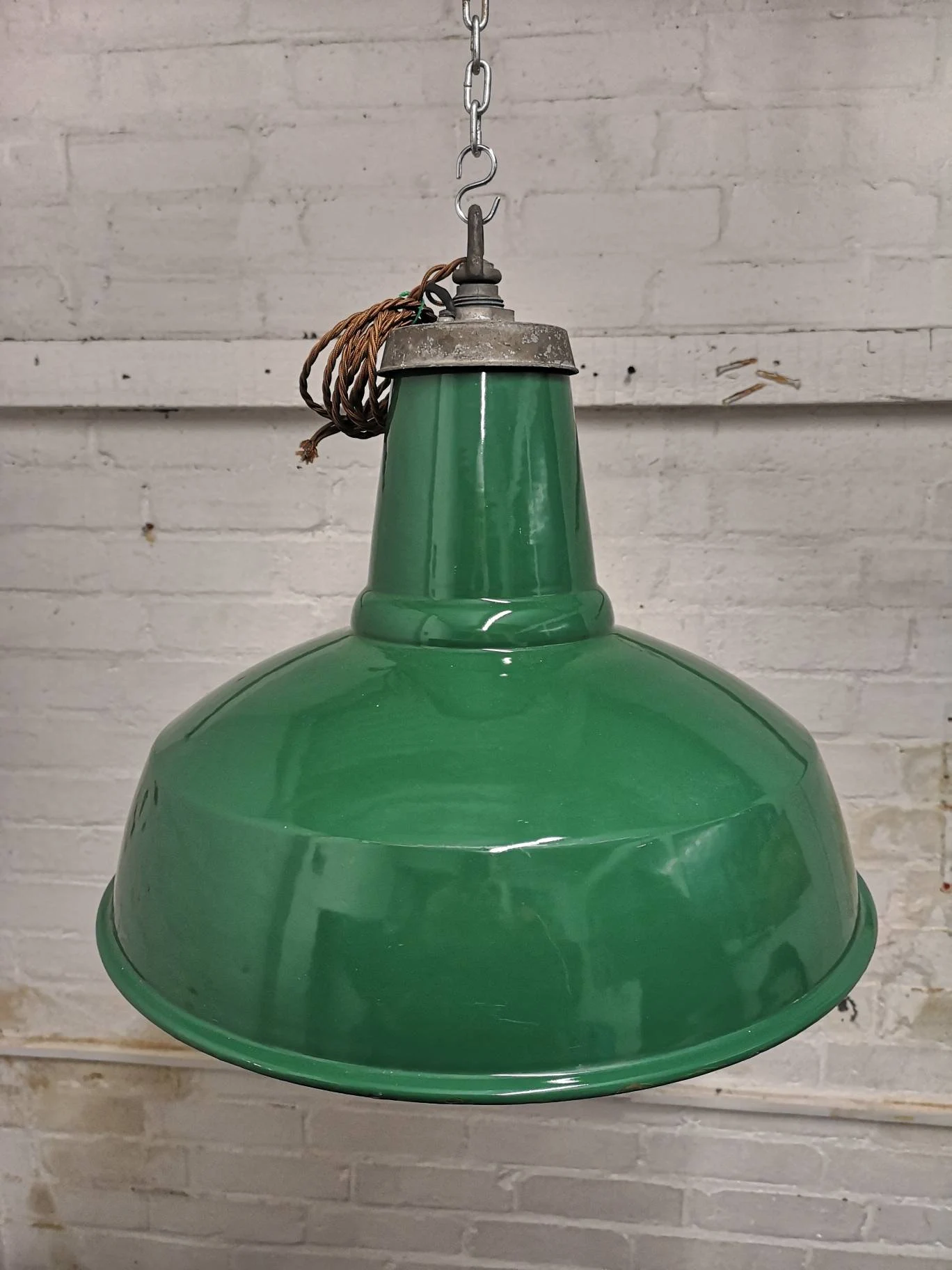 1950s Large Industrial Factory Light By Thorlux