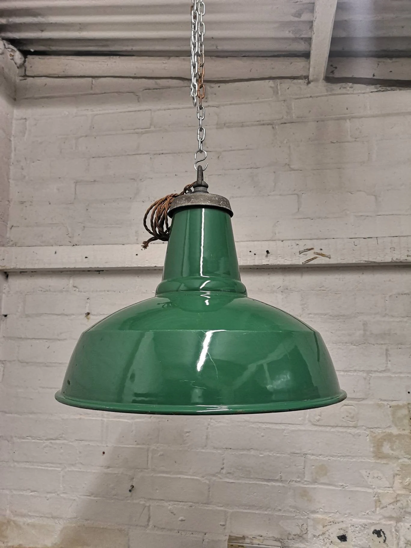 1950s Large Industrial Factory Light By Thorlux