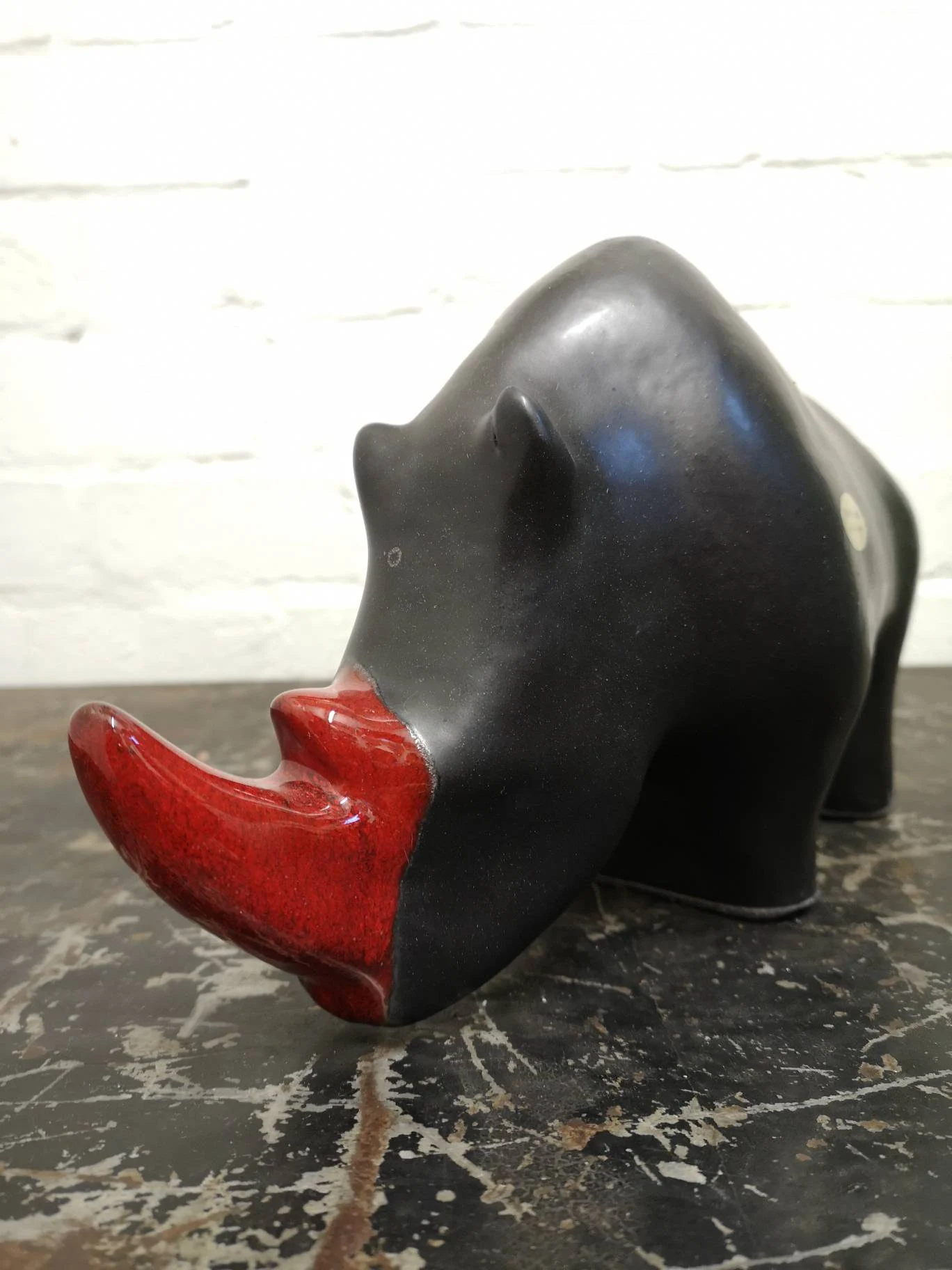 Exclusive Otto Keramik Ceramic Rhino West German Pottery Fat Lava