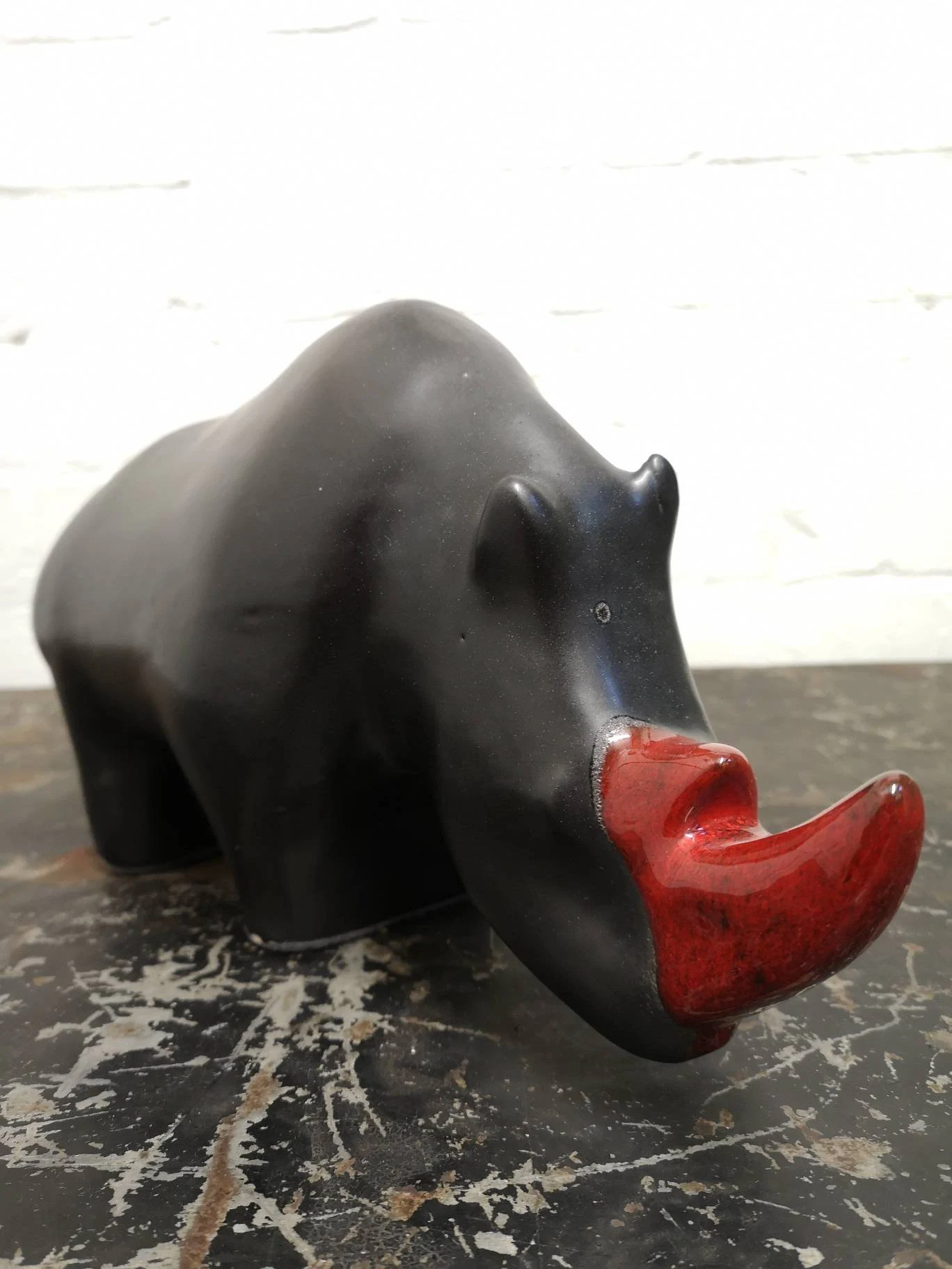 Exclusive Otto Keramik Ceramic Rhino West German Pottery Fat Lava