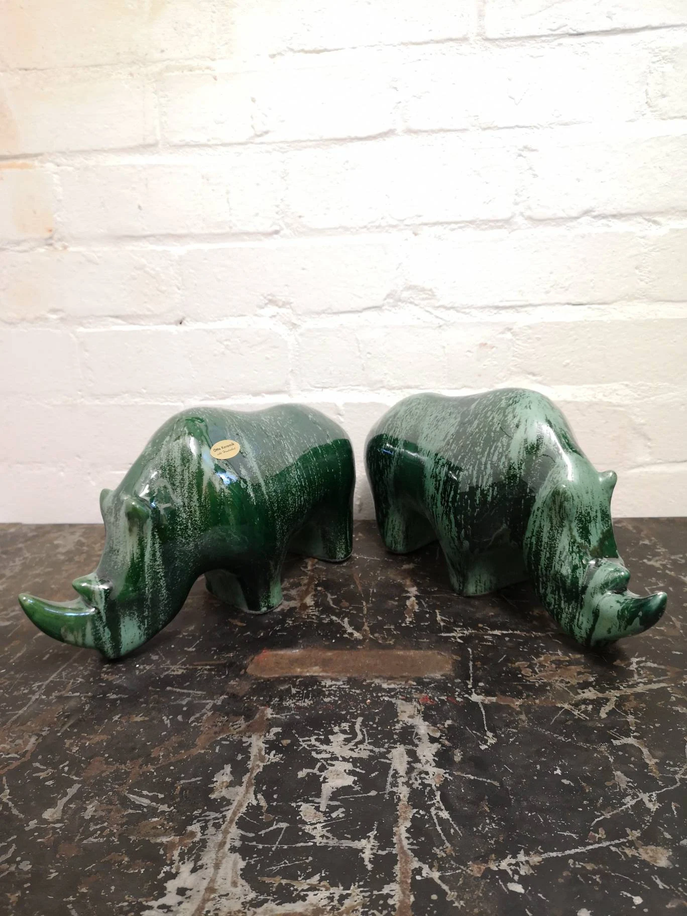 Exclusive Otto Keramik Ceramic Rhino West German Pottery Fat Lava