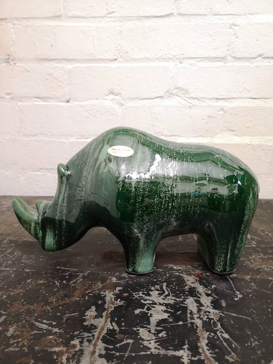 Exclusive Otto Keramik Ceramic Rhino West German Pottery Fat Lava