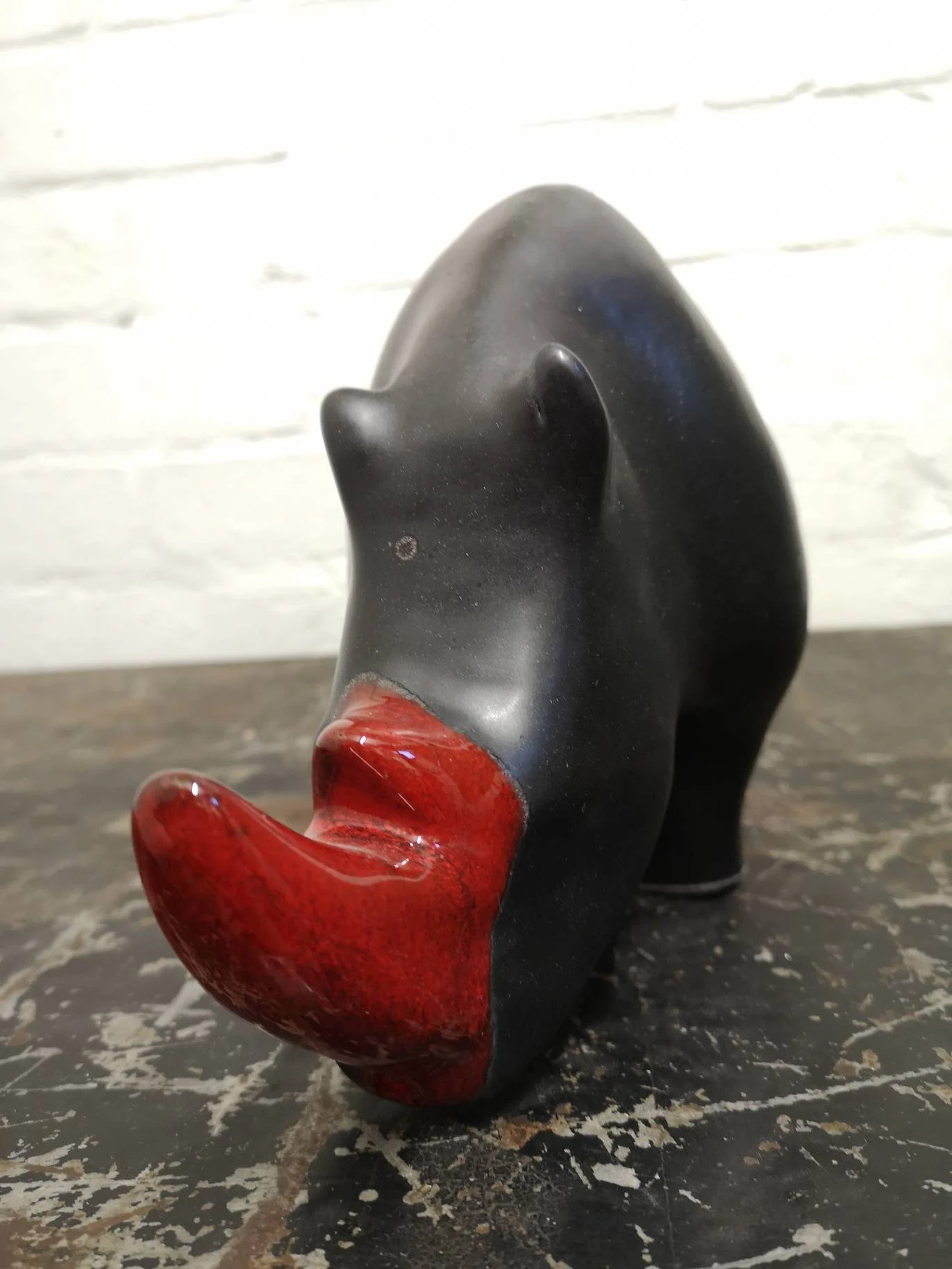 Exclusive Otto Keramik Ceramic Rhino West German Pottery Fat Lava
