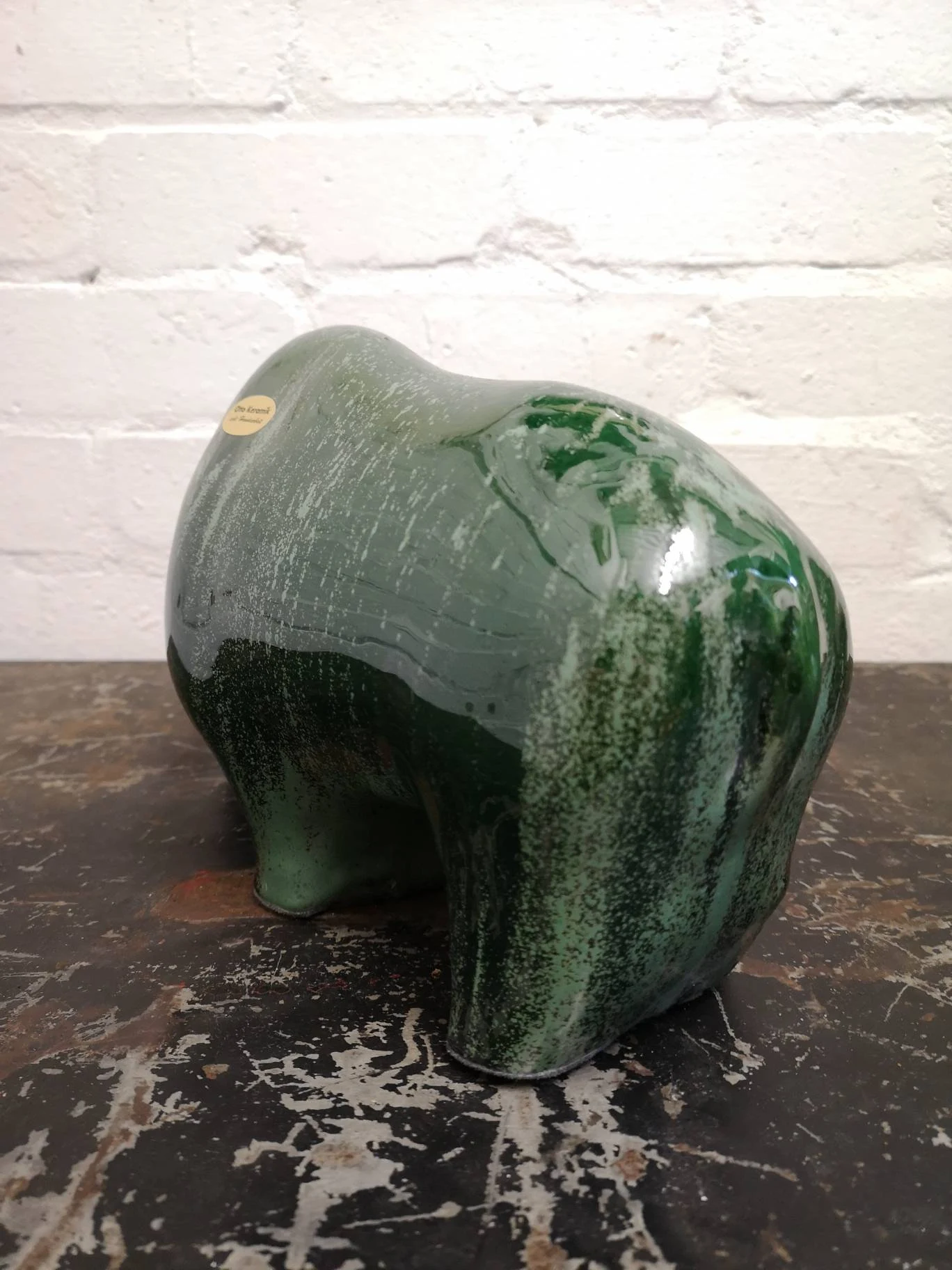 Exclusive Otto Keramik Ceramic Rhino West German Pottery Fat Lava