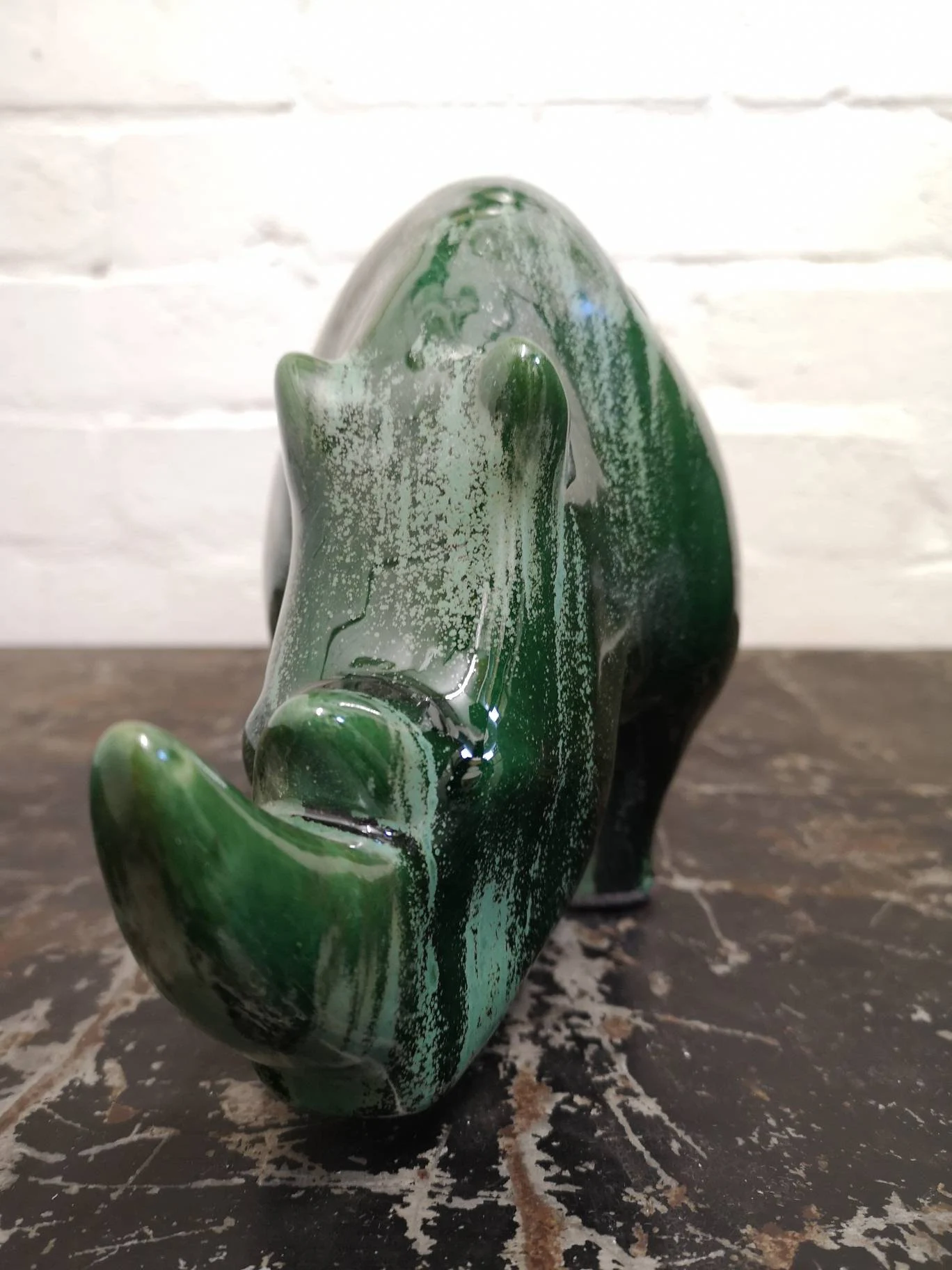 Exclusive Otto Keramik Ceramic Rhino West German Pottery Fat Lava