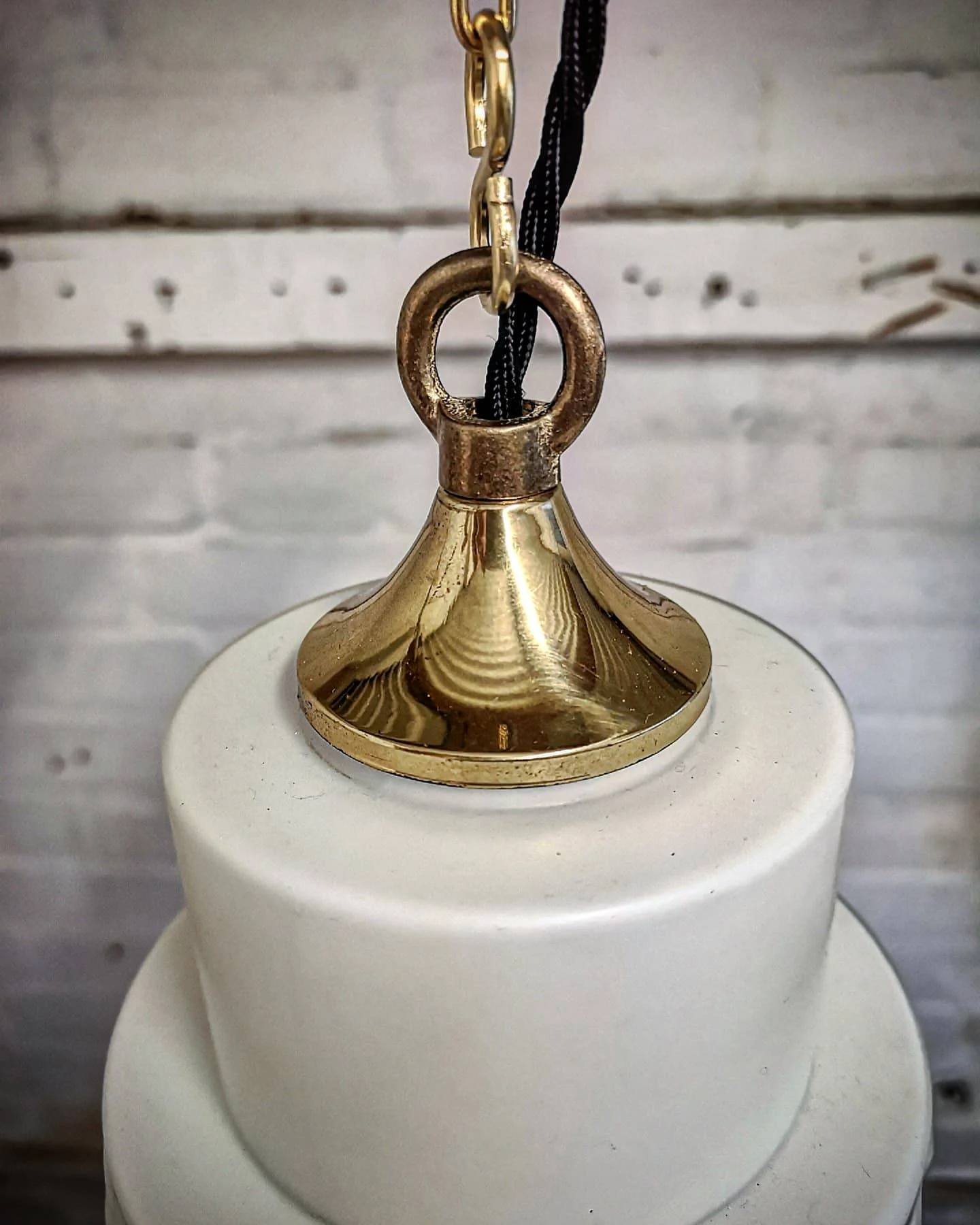 1960s Czech Rippled Opaline Glass Pendant Light