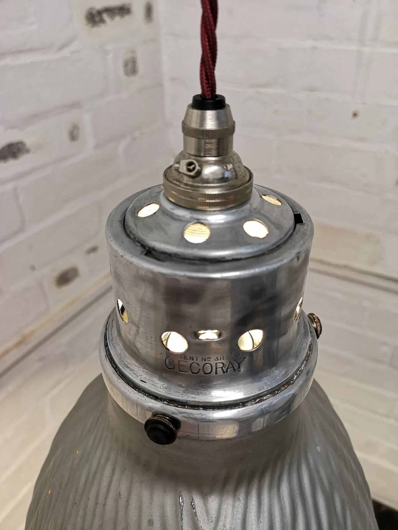 GECORAY Mercury Glass Pendant Light British 1930s