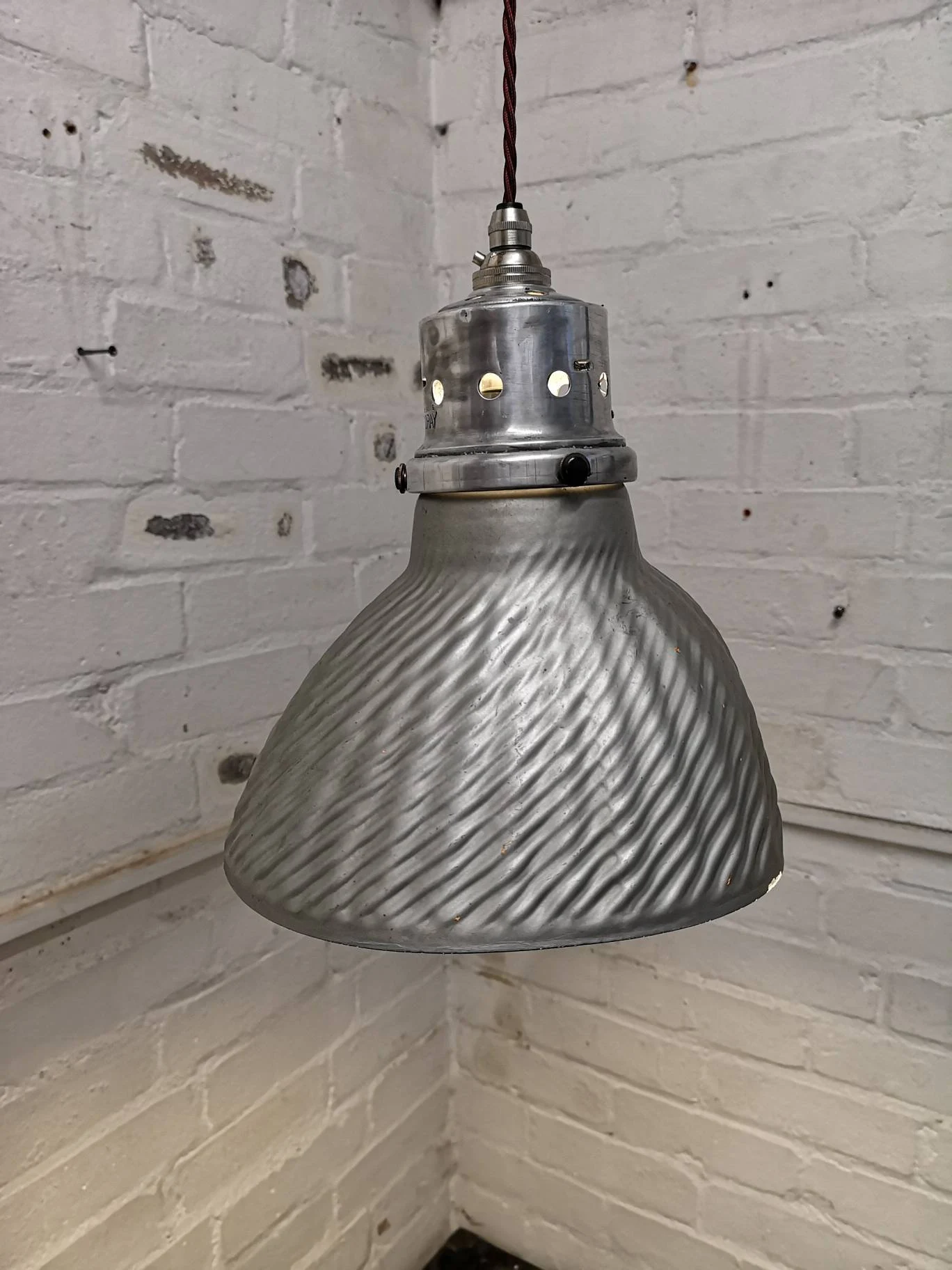 GECORAY Mercury Glass Pendant Light British 1930s
