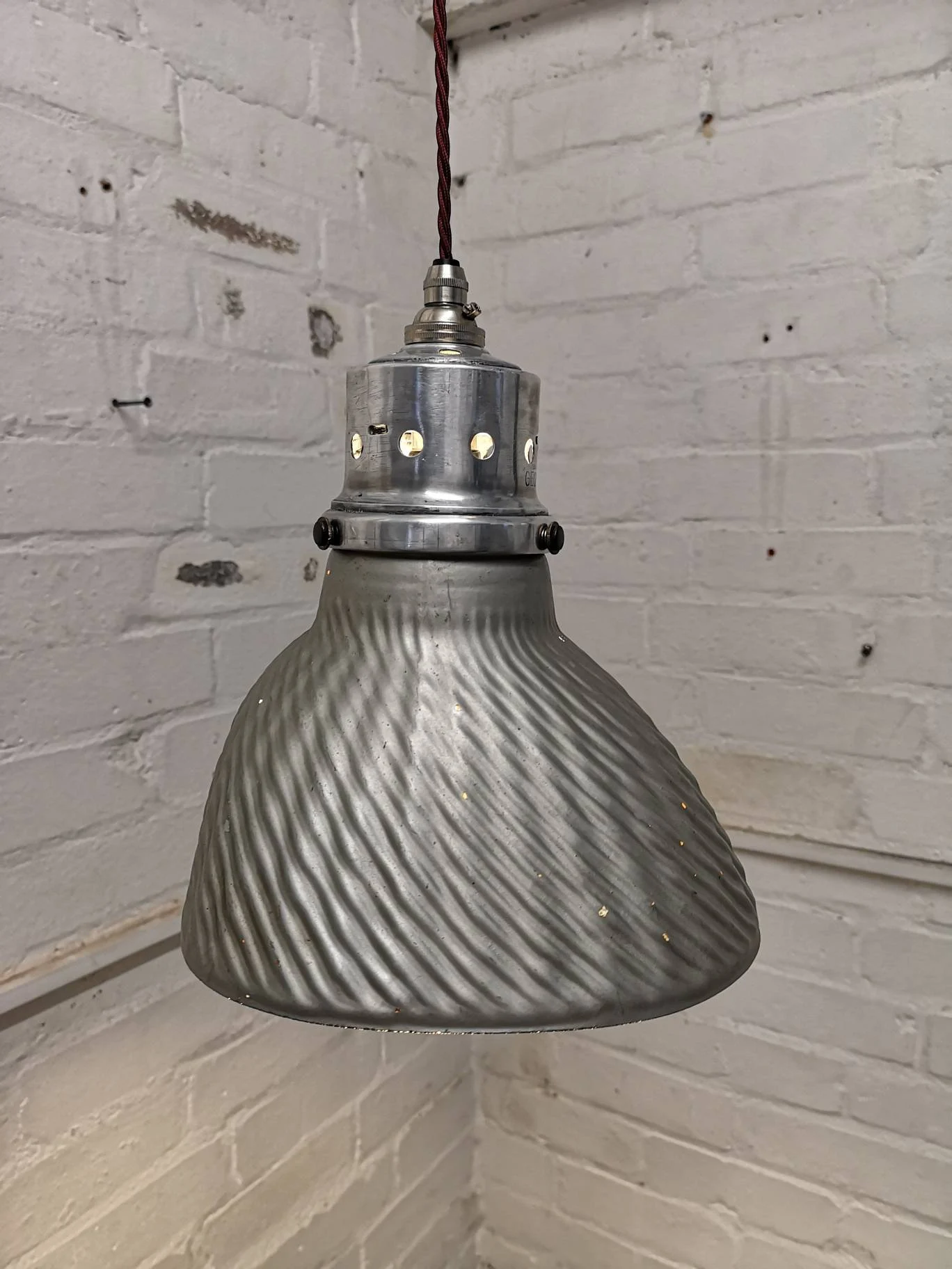 GECORAY Mercury Glass Pendant Light British 1930s