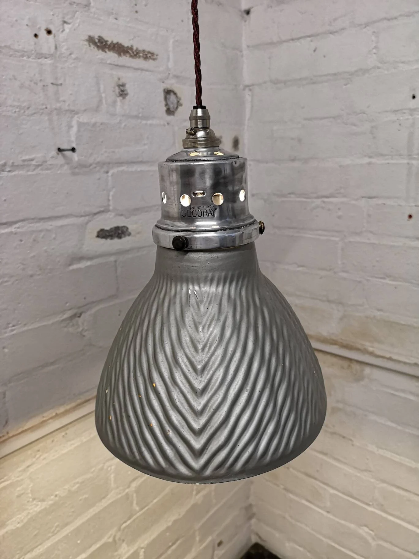 GECORAY Mercury Glass Pendant Light British 1930s