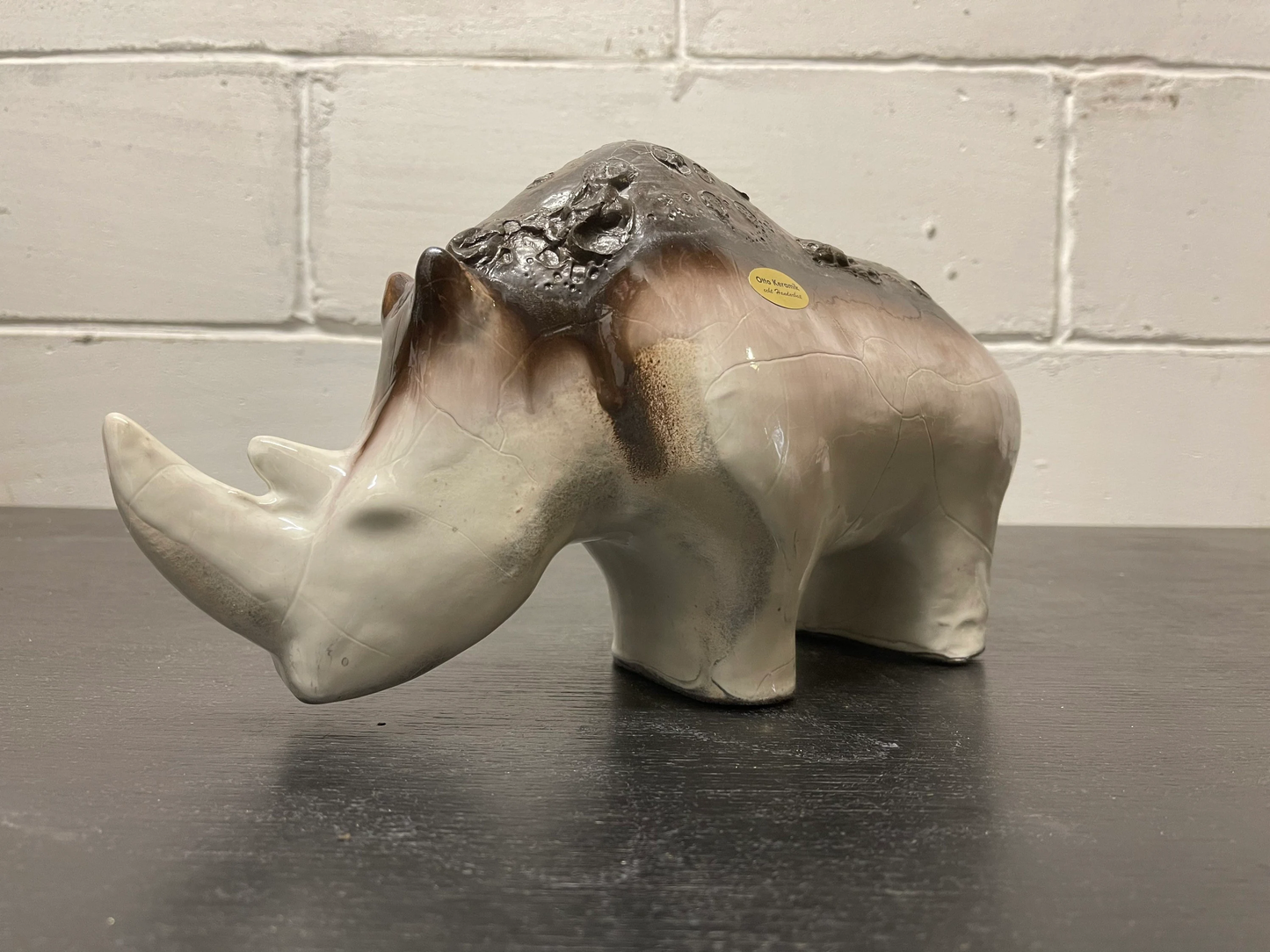 Exclusive Otto Keramik Ceramic Rhino West German Pottery Fat Lava moon