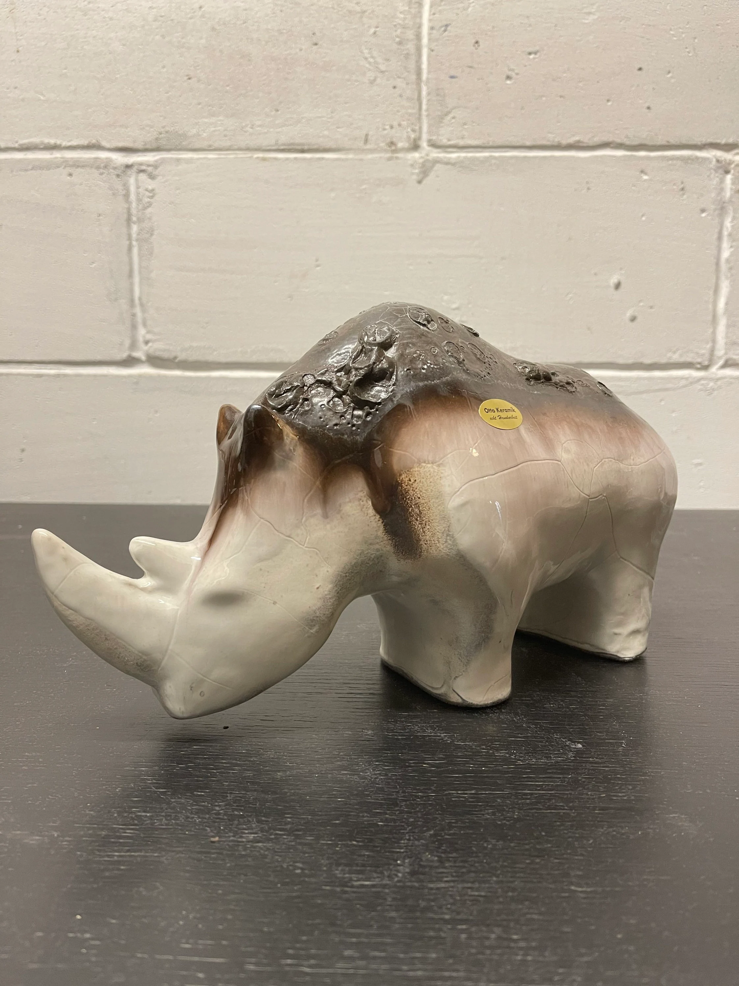 Exclusive Otto Keramik Ceramic Rhino West German Pottery Fat Lava moon