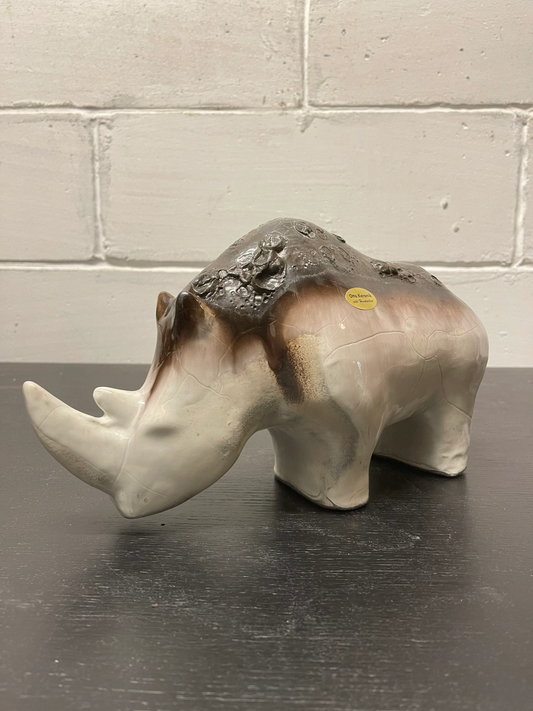 Exclusive Otto Keramik Ceramic Rhino West German Pottery Fat Lava moon