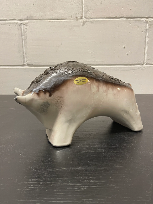 Otto Keramik Ceramic Bull West German Pottery Fat Lava