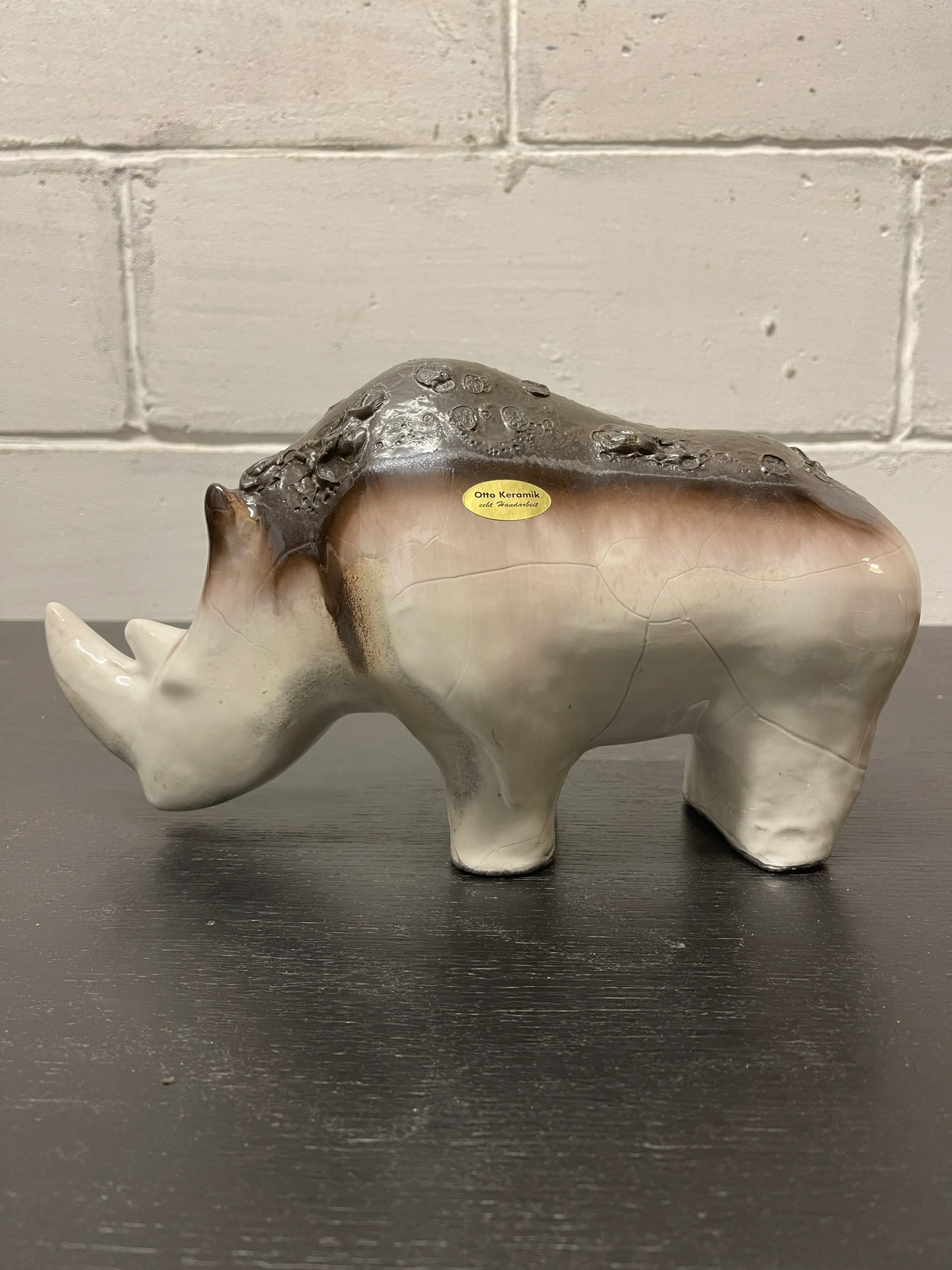 Exclusive Otto Keramik Ceramic Rhino West German Pottery Fat Lava moon