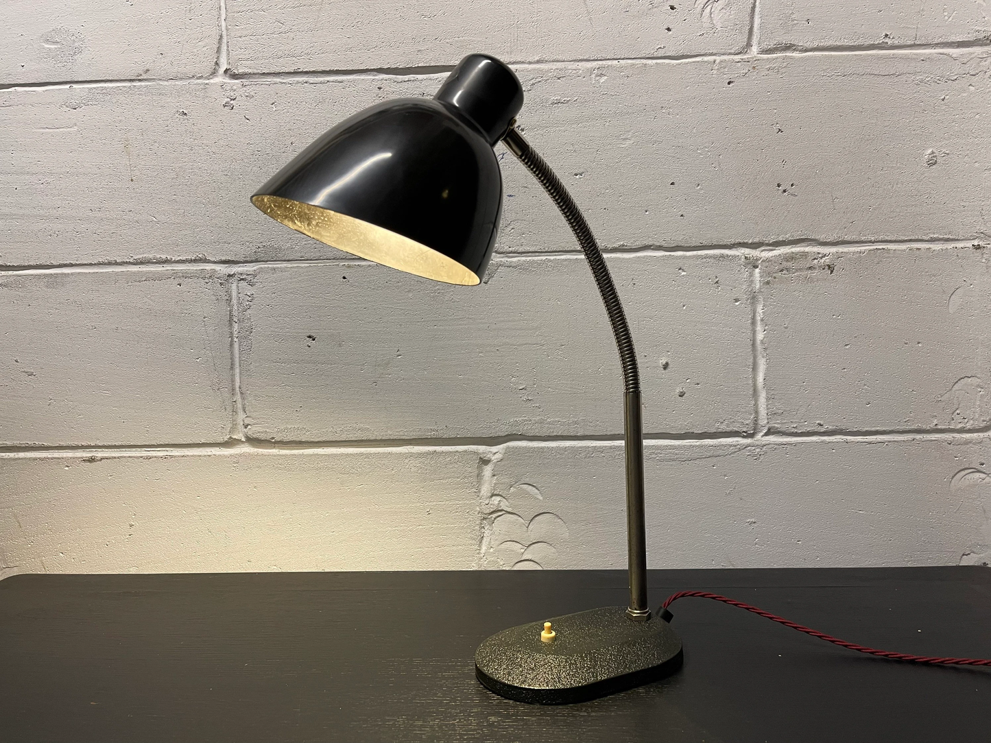 Circa 1930s Goose Neck Desk Lamp By Nolta Lux Germany