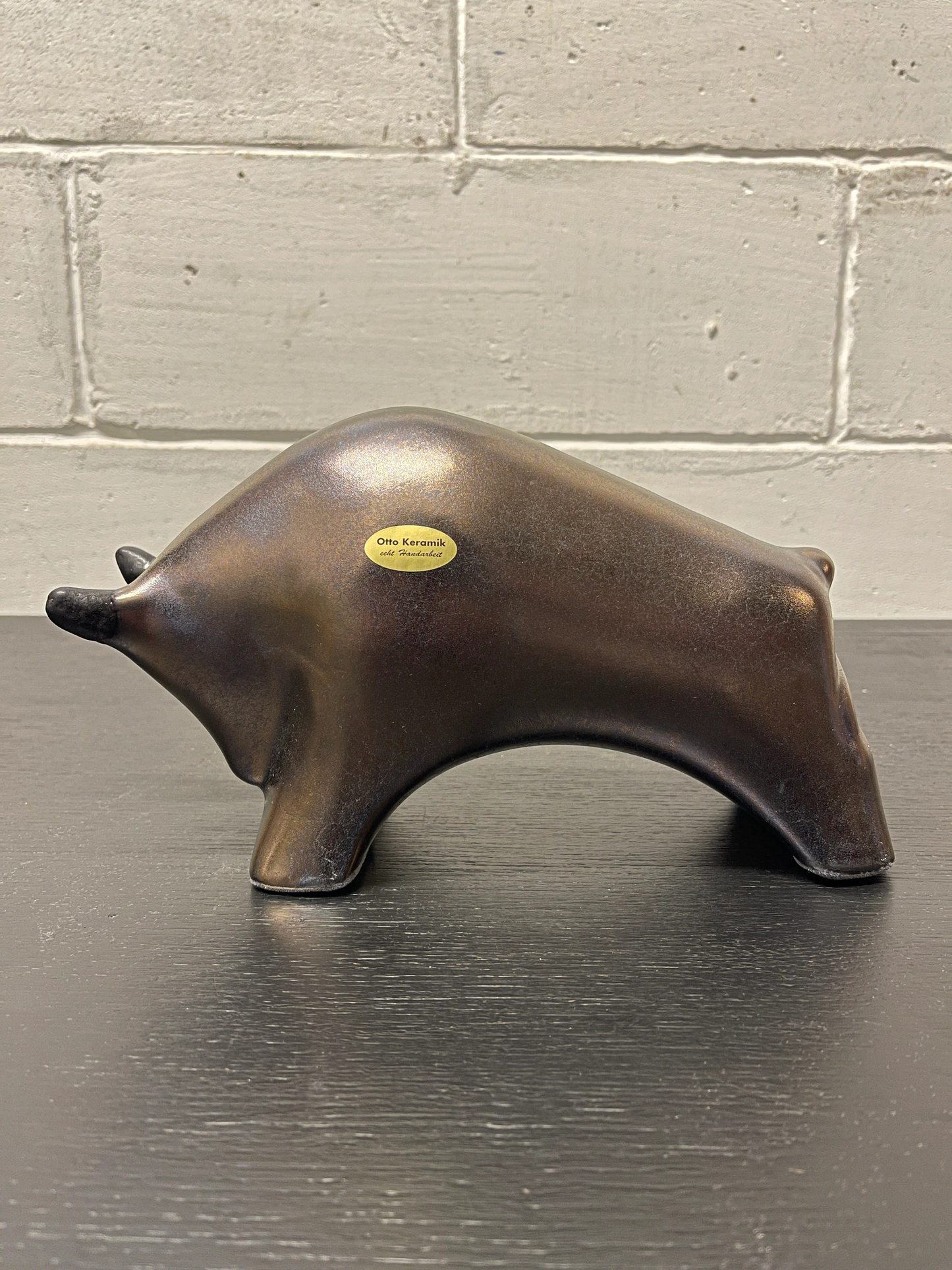 Otto Keramik Ceramic Bull West German Pottery Fat Lava