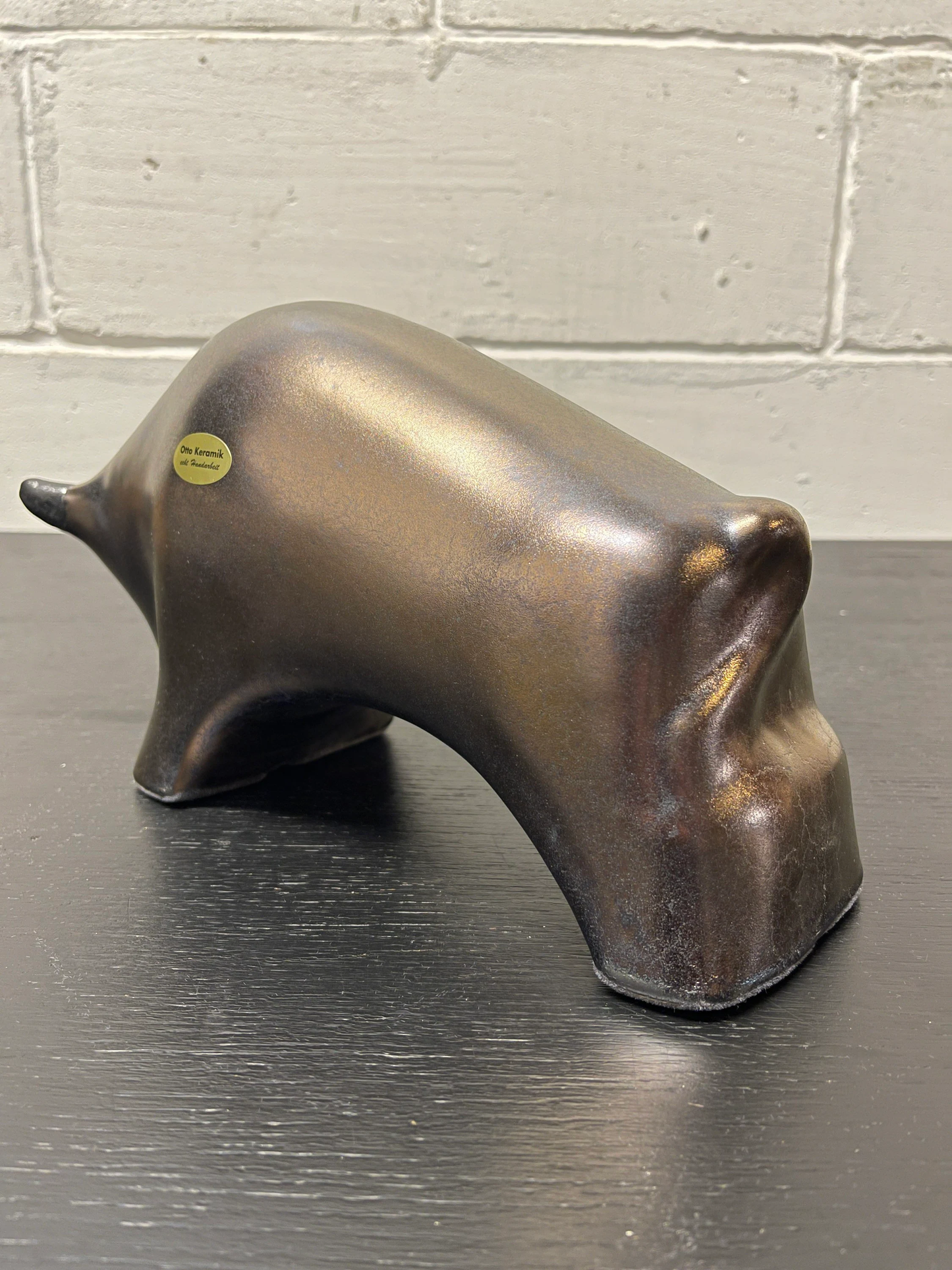 Otto Keramik Ceramic Bull West German Pottery Fat Lava