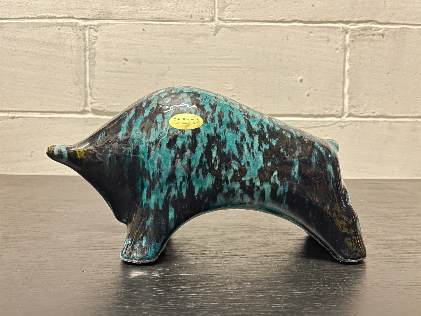 Otto Keramik Ceramic Bull West German Pottery Fat Lava