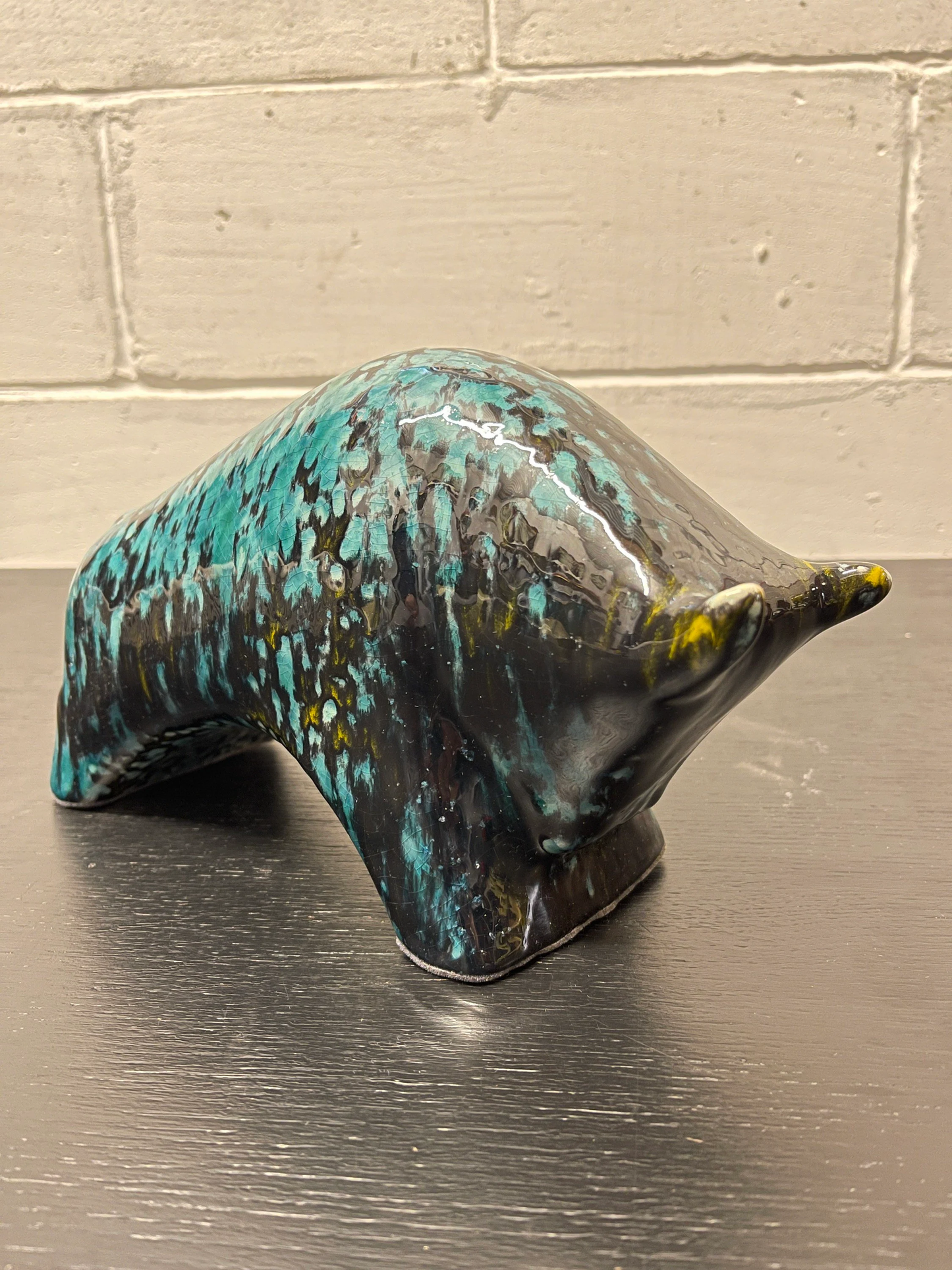 Otto Keramik Ceramic Bull West German Pottery Fat Lava