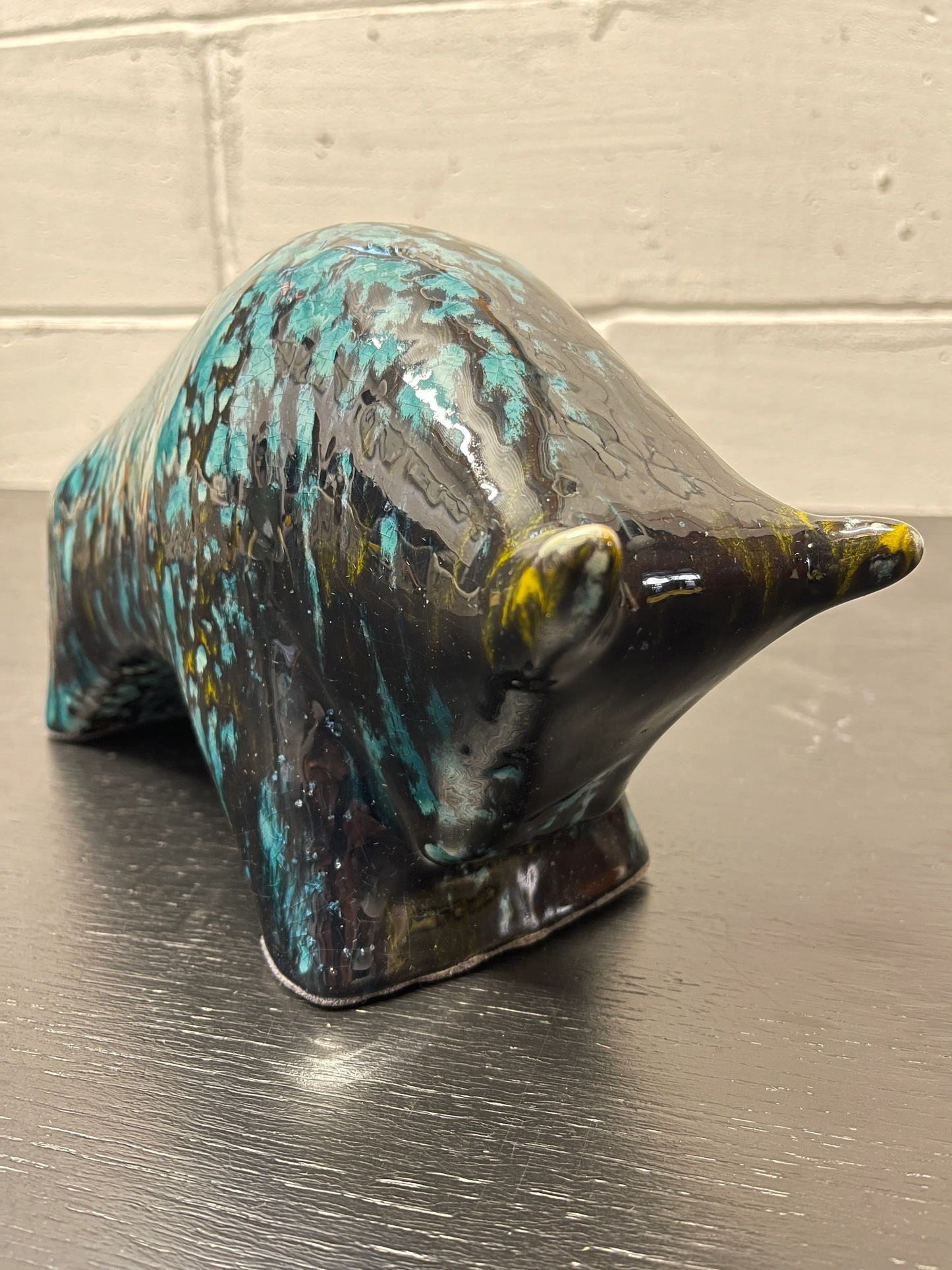 Otto Keramik Ceramic Bull West German Pottery Fat Lava