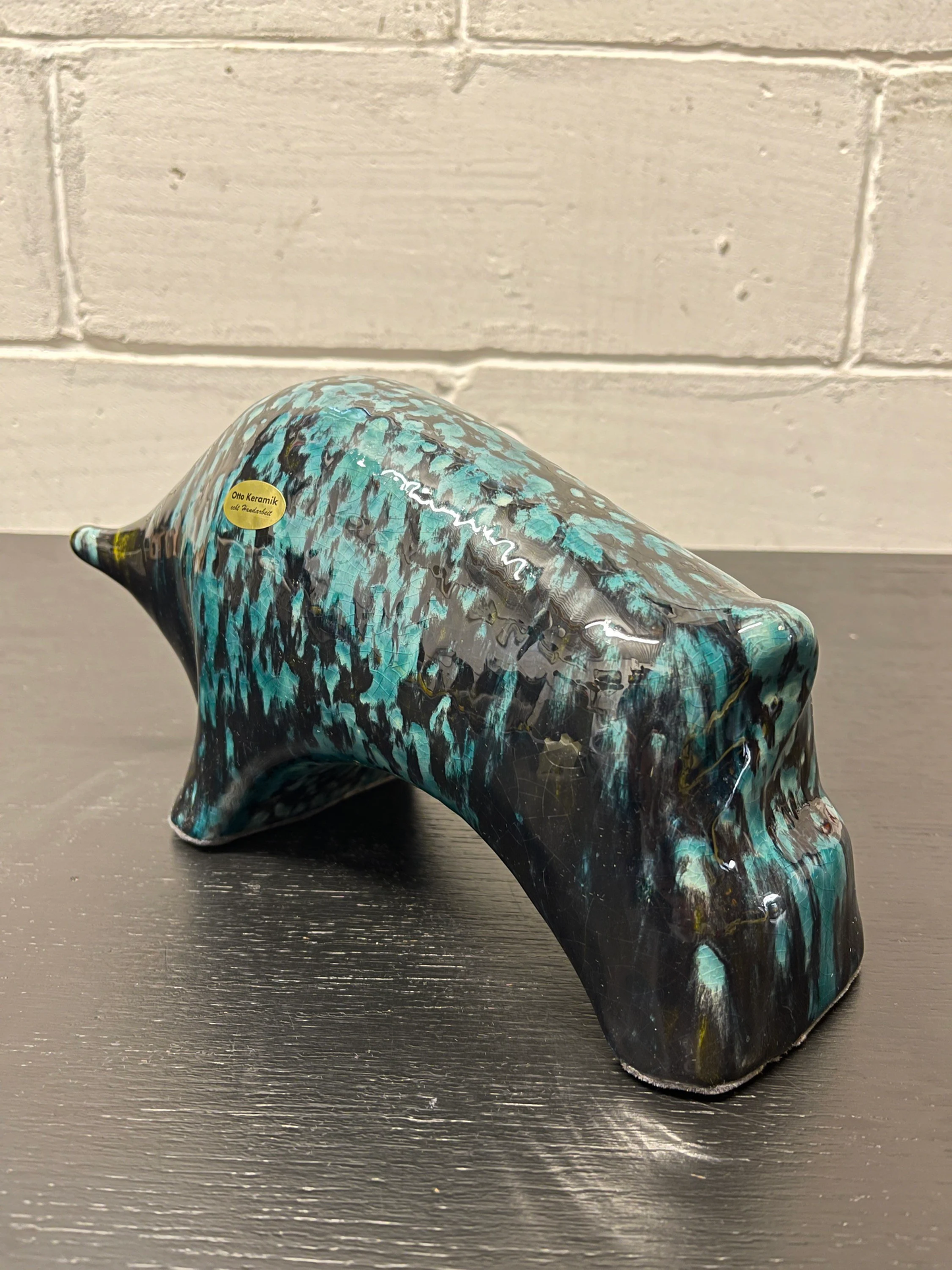 Otto Keramik Ceramic Bull West German Pottery Fat Lava