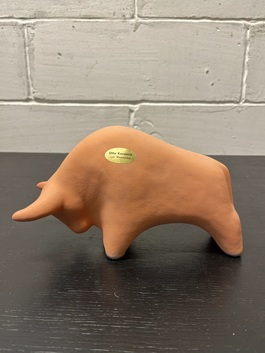 Otto Keramik Ceramic Bull West German Pottery Fat Lava