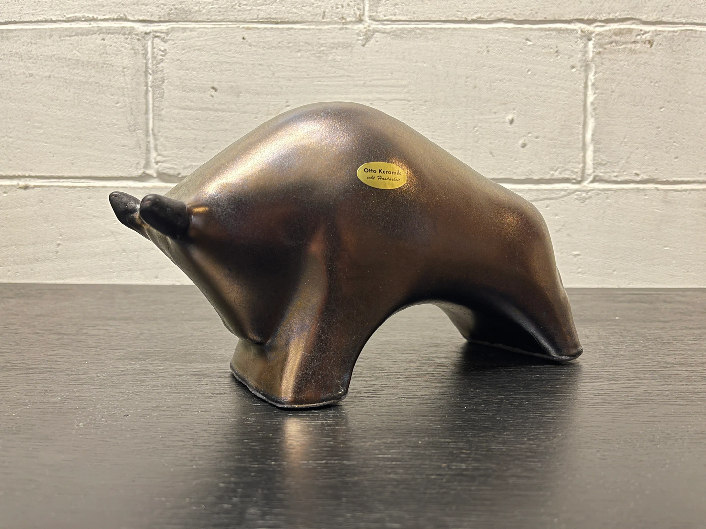 Otto Keramik Ceramic Bull West German Pottery Fat Lava