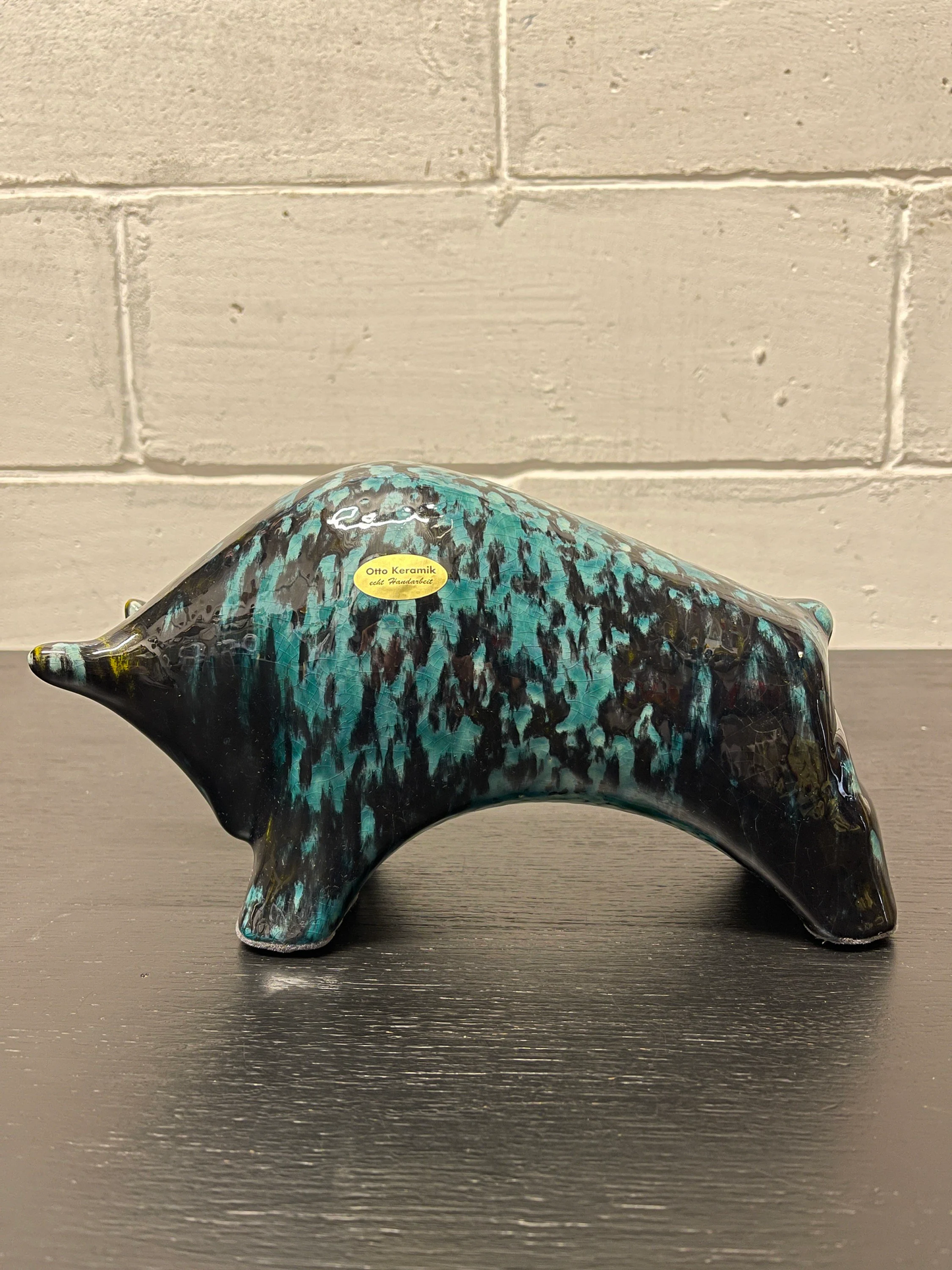 Otto Keramik Ceramic Bull West German Pottery Fat Lava