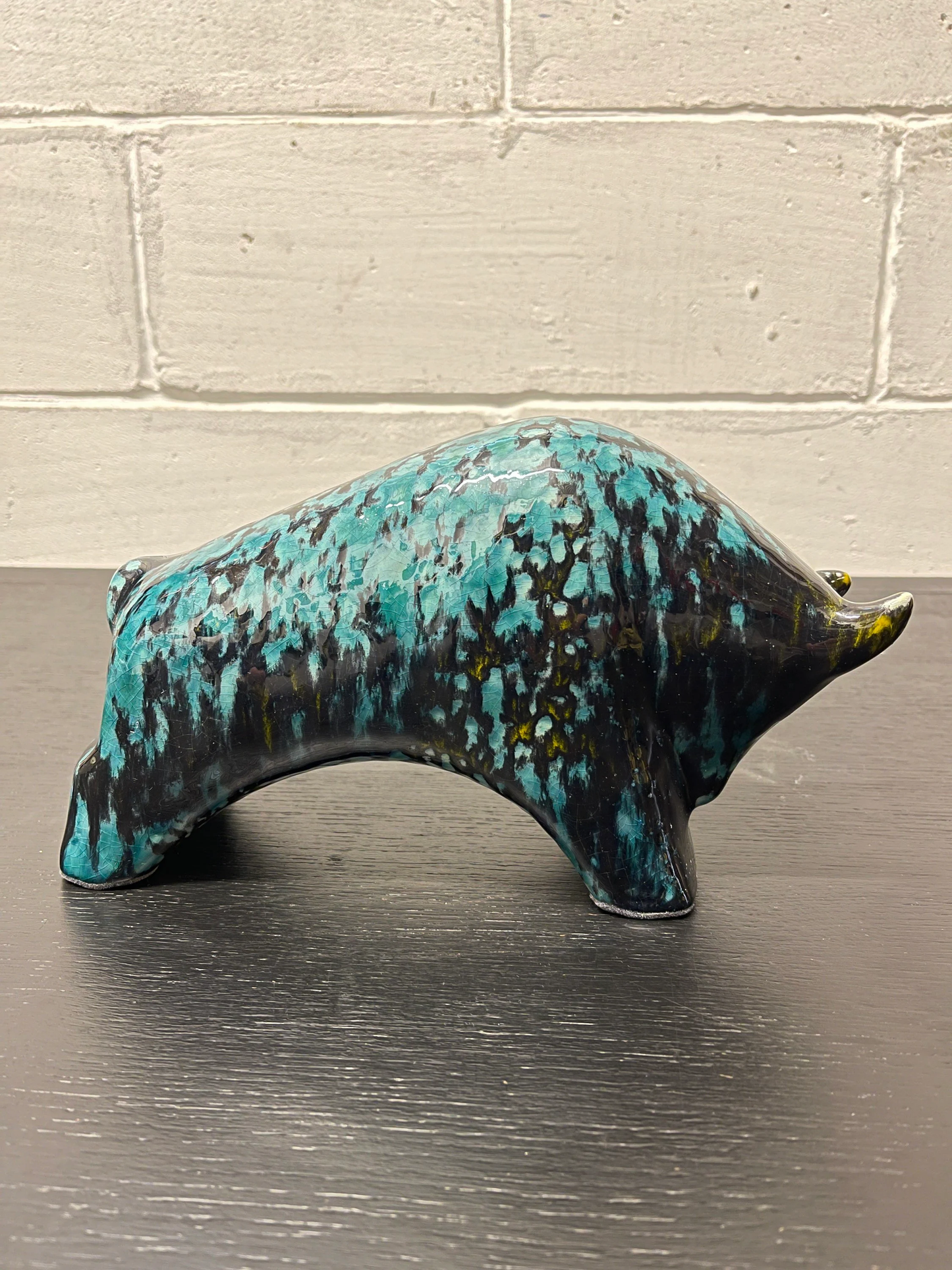 Otto Keramik Ceramic Bull West German Pottery Fat Lava