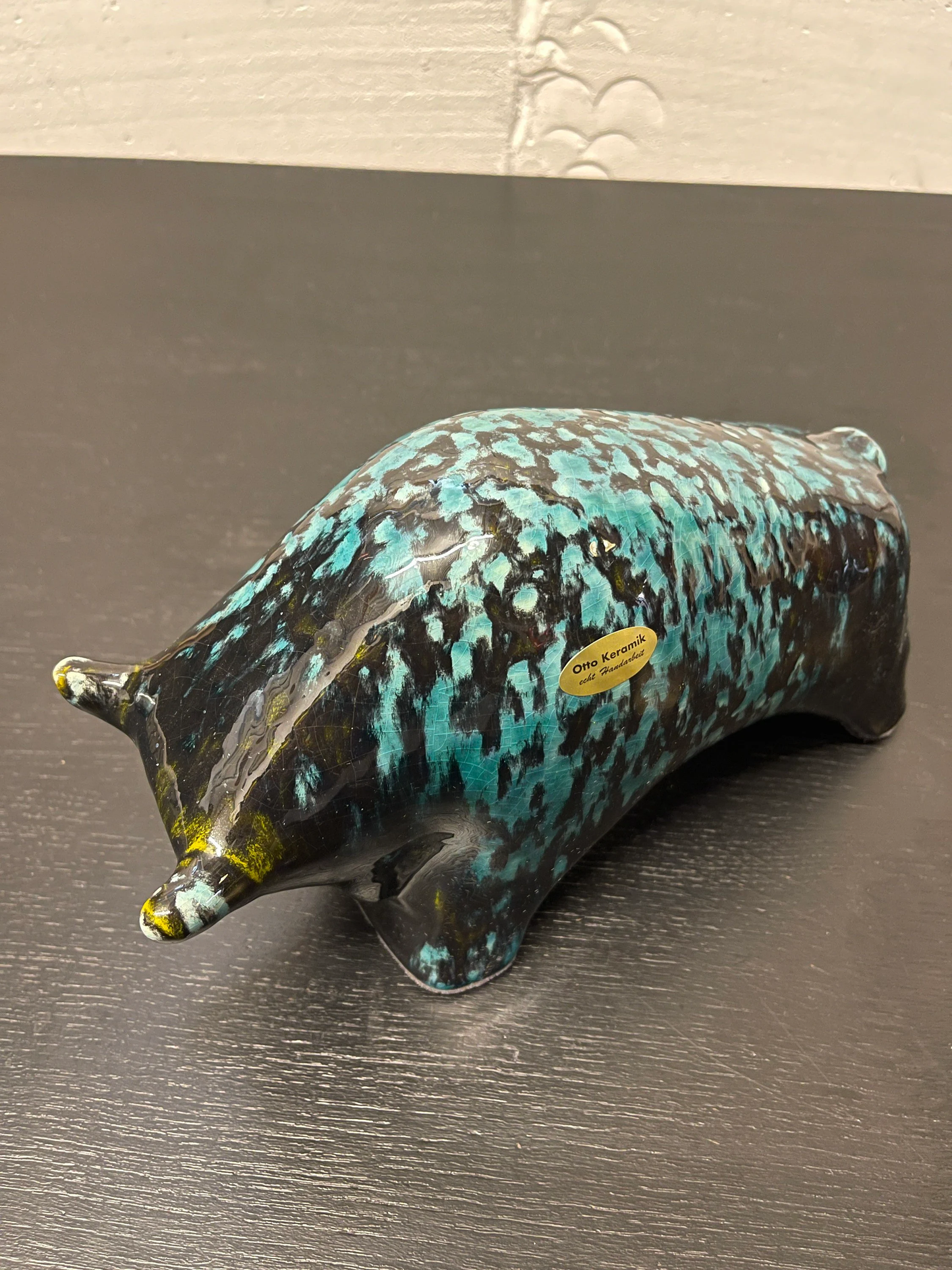 Otto Keramik Ceramic Bull West German Pottery Fat Lava