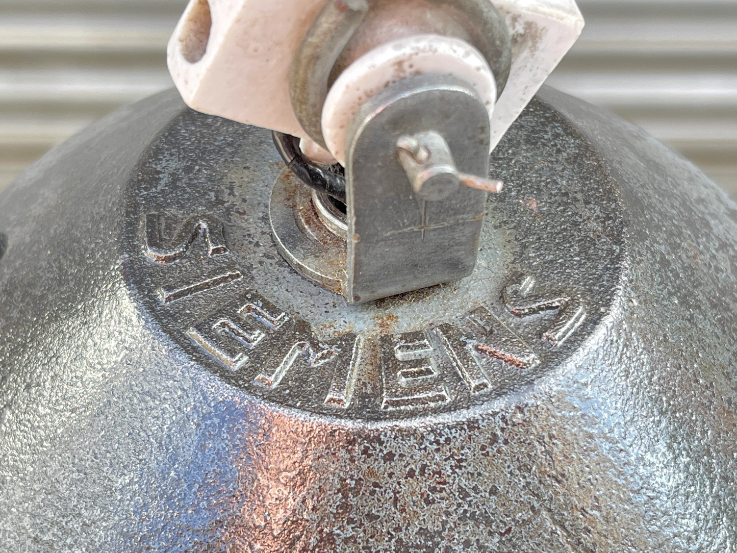 1930s Industrial Opaline Pendant Light By Siemens