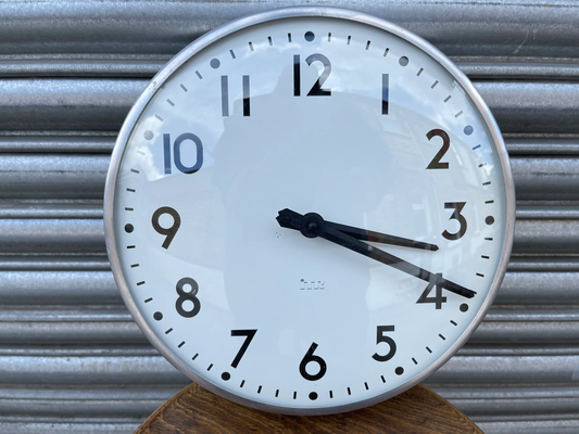 Vintage 1950s Industrial Factory Clock By ITR
