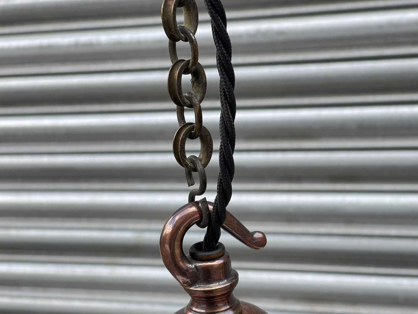 Large 1920s British Made Opaline Pendant Light