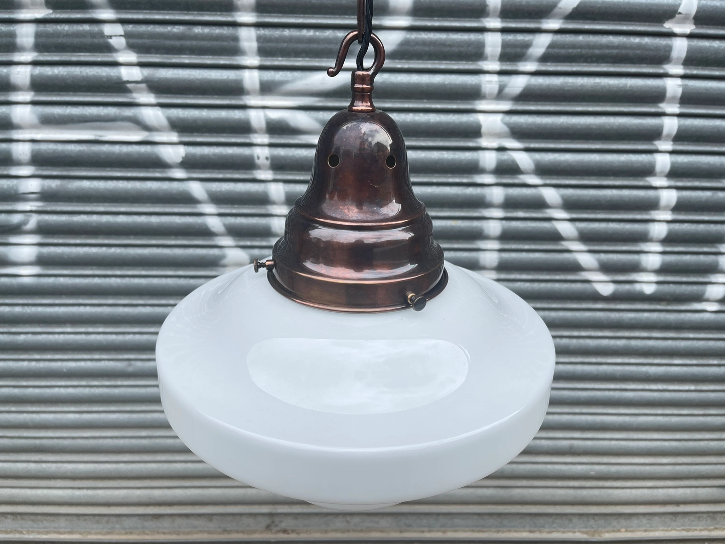 1930s Opaline Pendant Light By Benjamin Electric Manufacturing Company