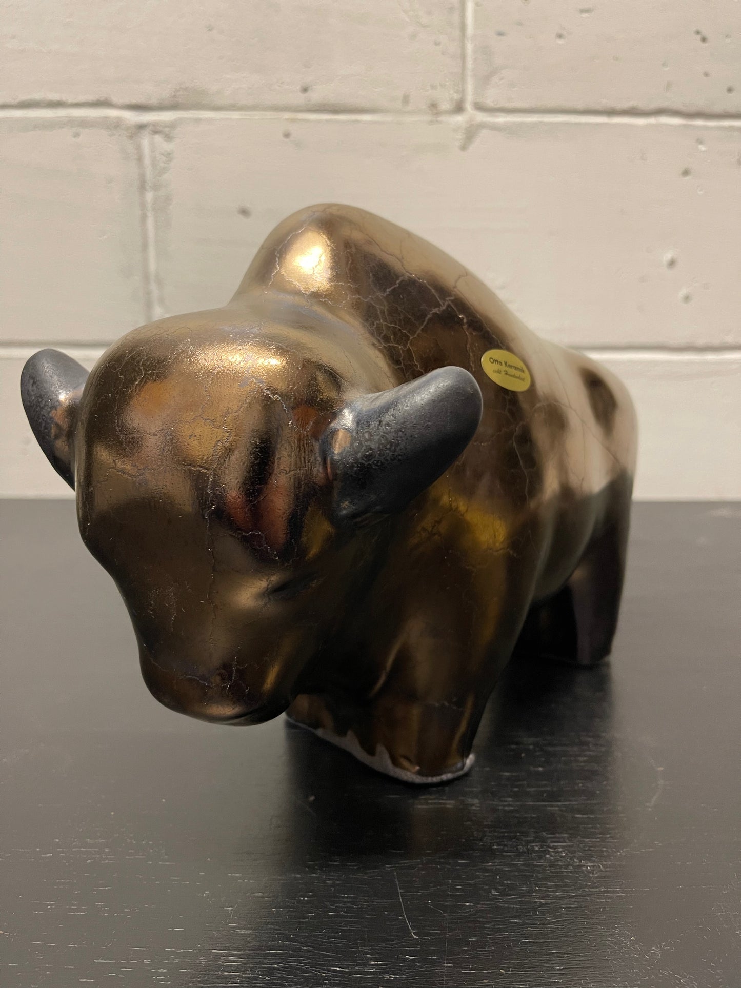 Otto Keramik Ceramic Bull West German Pottery Fat Lava